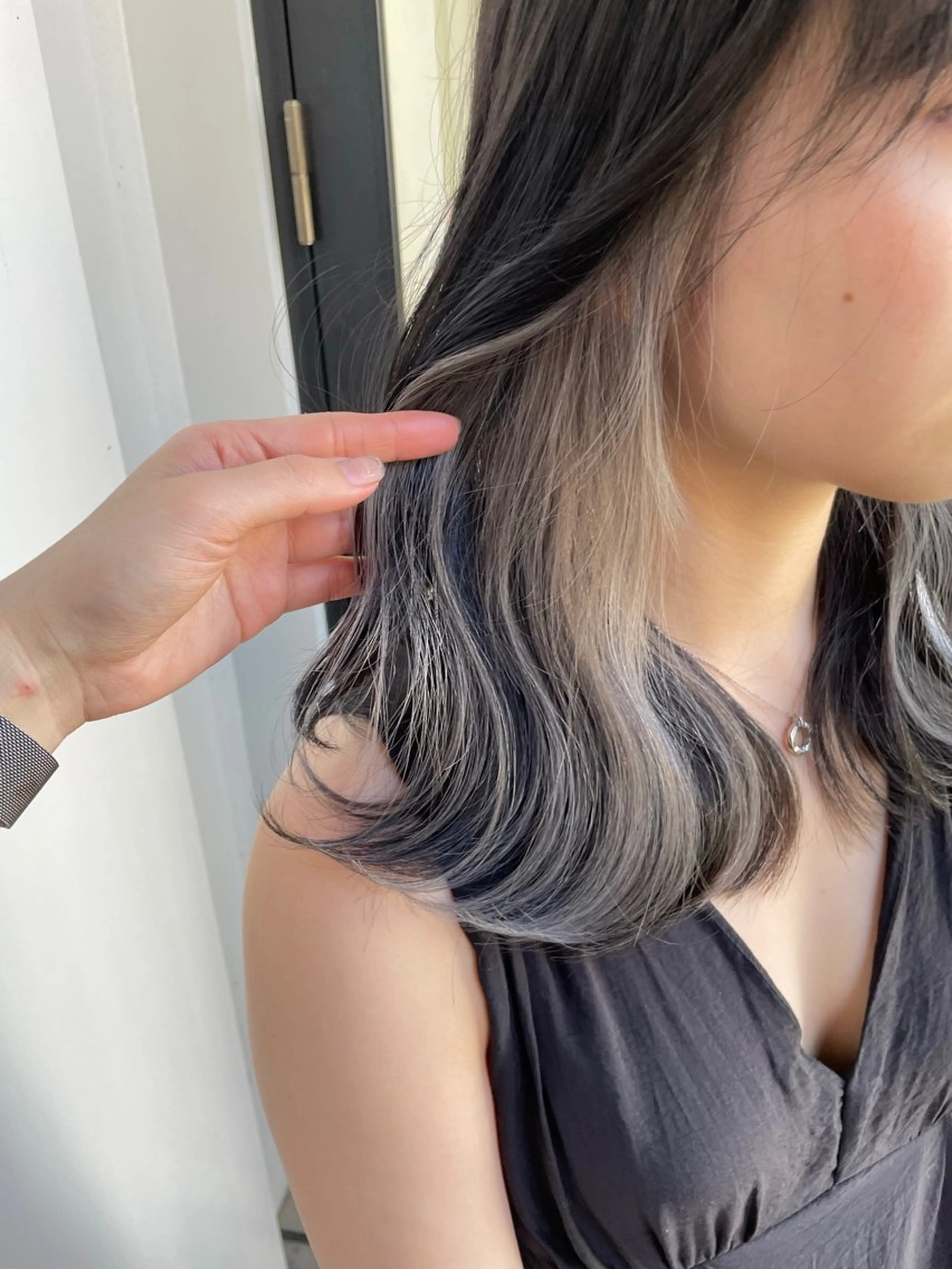 ロング カラー バレイヤージュ ブリーチ ケアブリーチ ダブルカラー グラデーションカラー Rikuto/原宿 /バレイヤージュのヘアスタイル