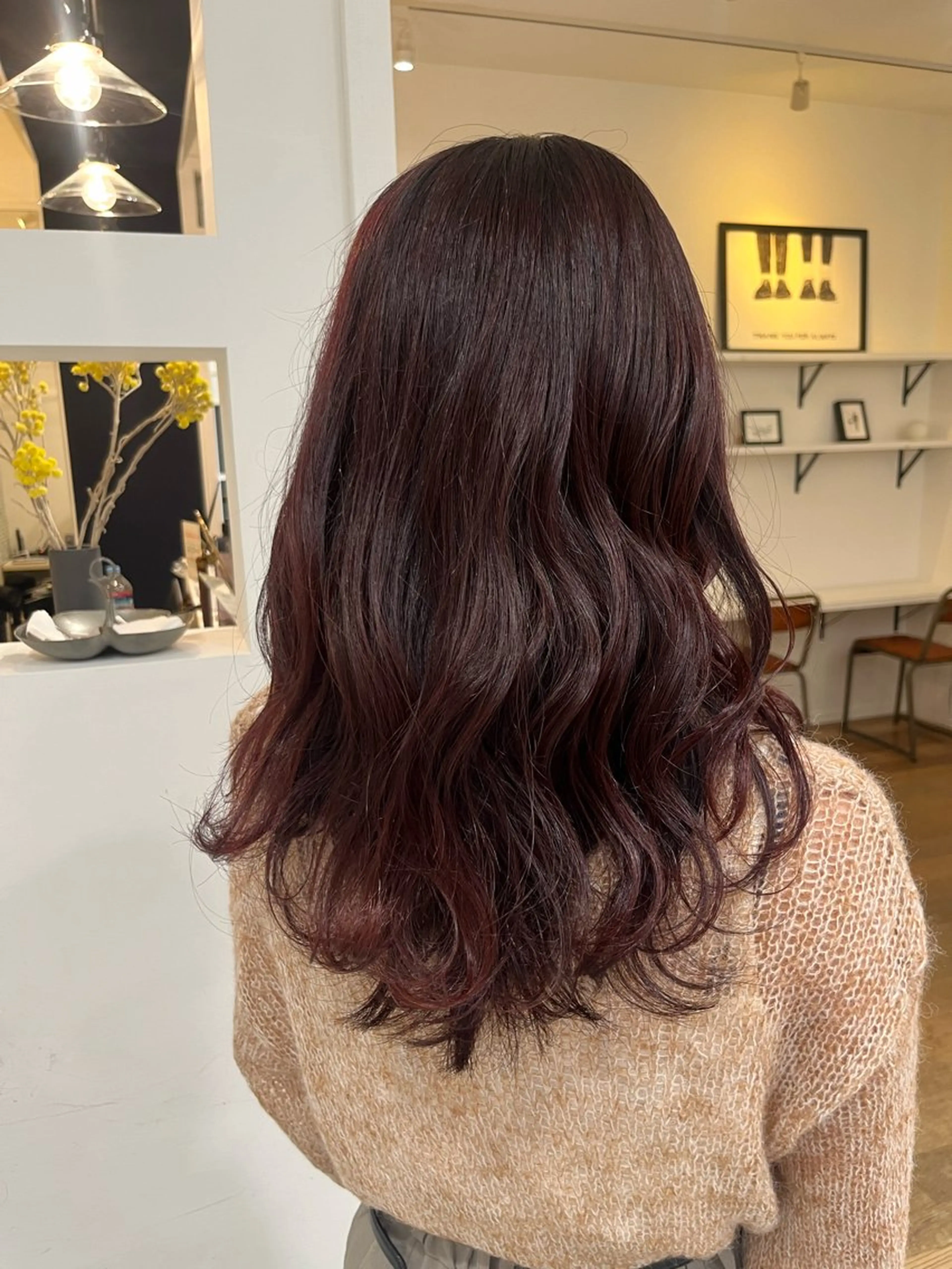 ロング ピンクブラウン ヘアカラー トリートメント 無料カットモデル‪✨ ✂️Nanami🌷のヘアスタイル