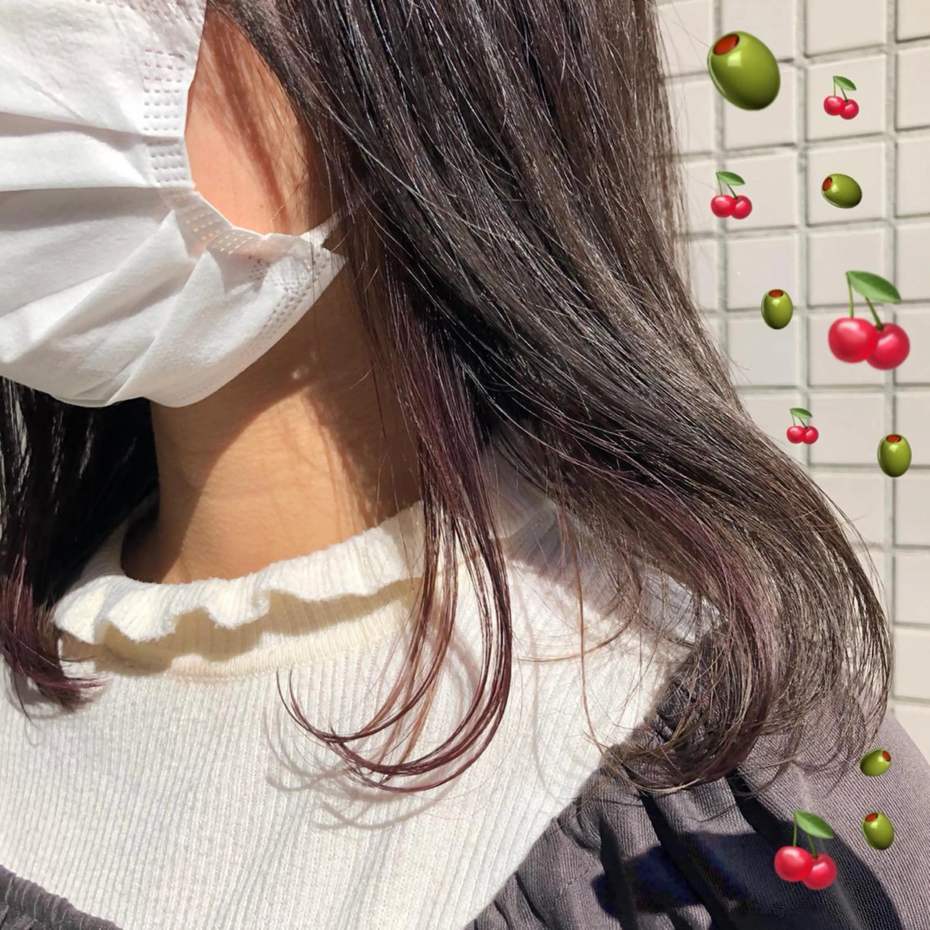 ミディアム カラー ブリーチ イヤリングカラー ブリーチなしカラー 🍊🍊COコ かぢあおい🍊🍊のヘアスタイル