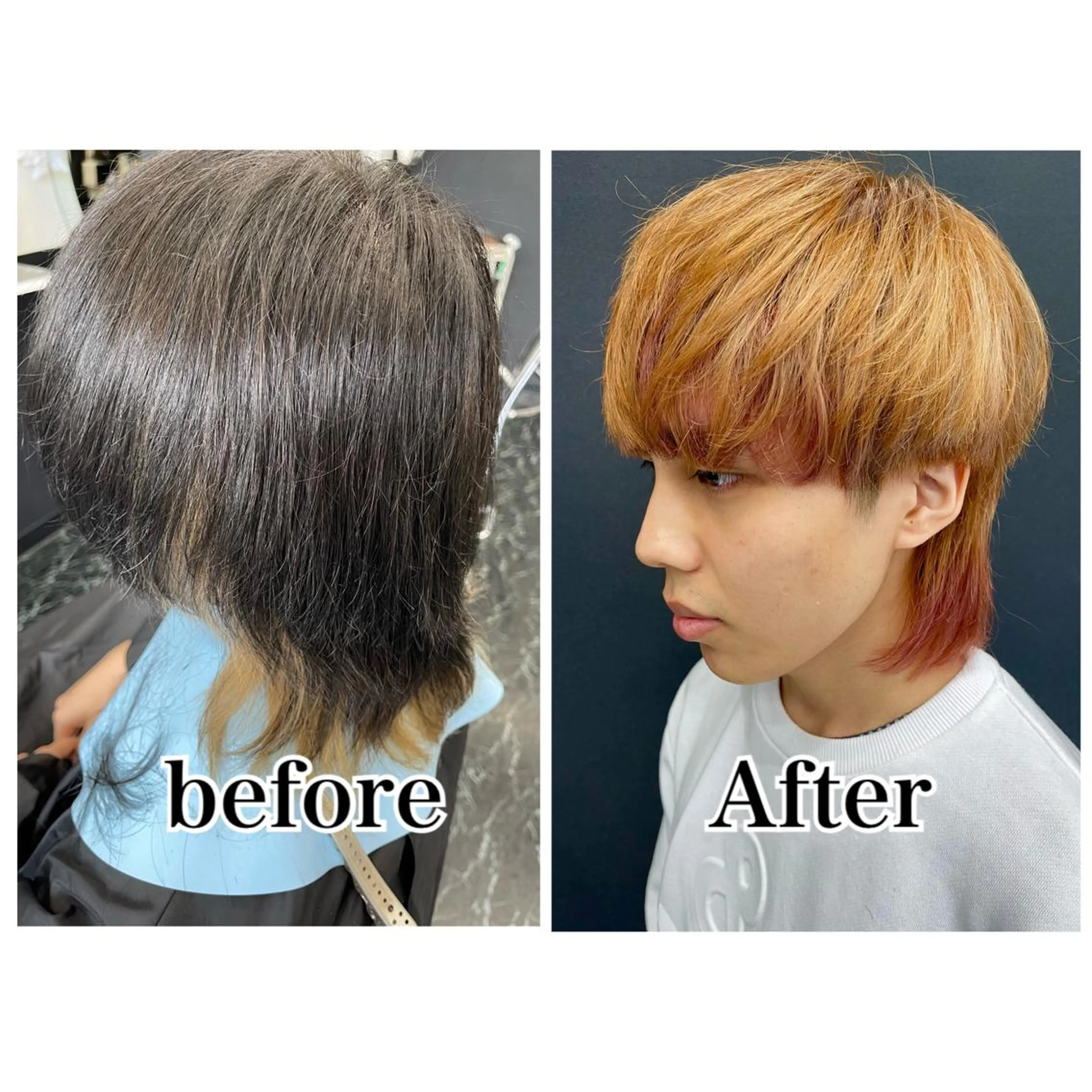 ショート カラー メンズ メンズブリーチ マッシュウルフ マッシュ メンズパーマ メンズウルフカット カット ヘアカラー トリートメント beautystadium529所属・高橋 裕利のヘアスタイル