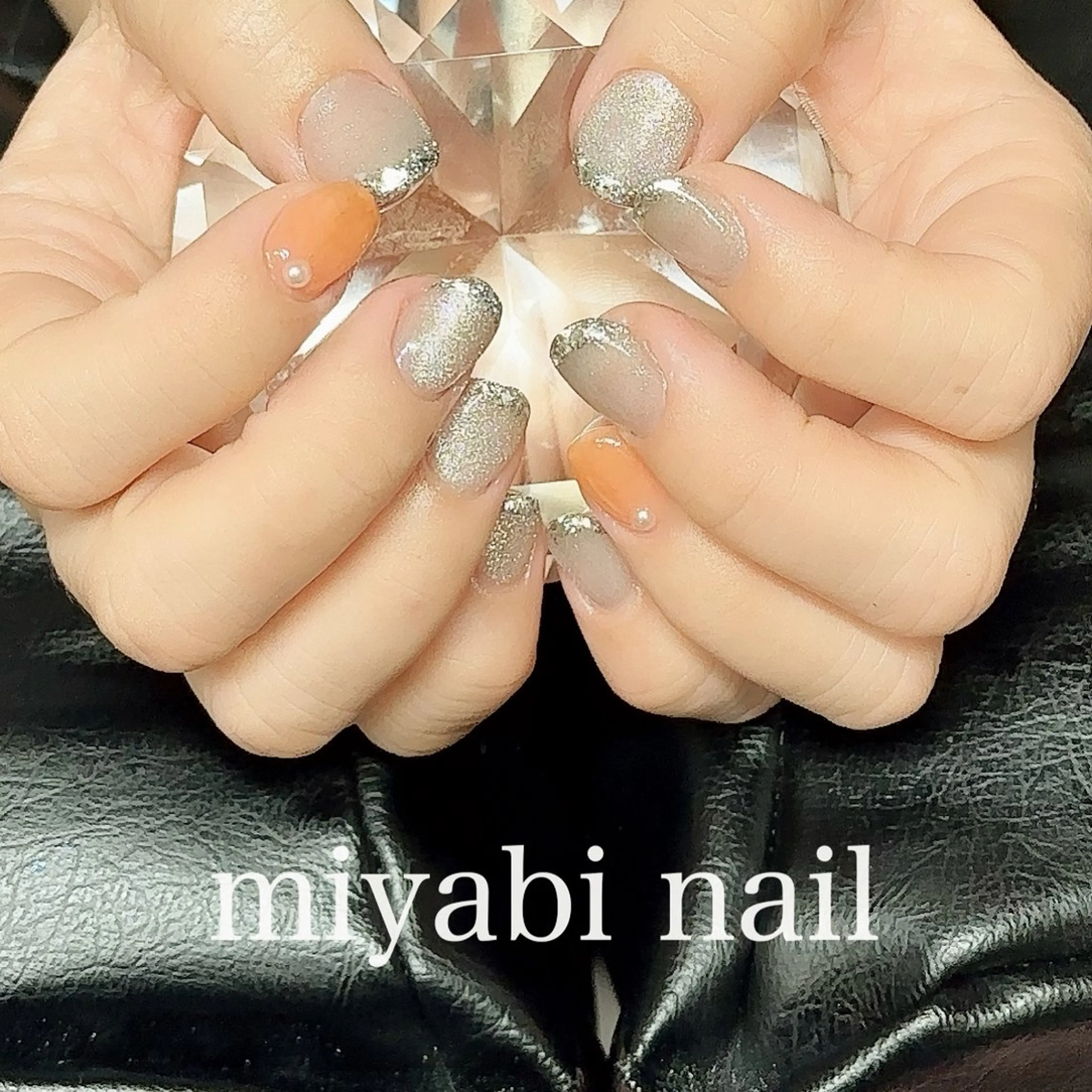 ネイル フレンチネイル ジェルネイル キラキラネイル ラメ(グリッター) マグネットネイル ハンドネイル miyabi nail 桂川駅近くのネイルデザイン