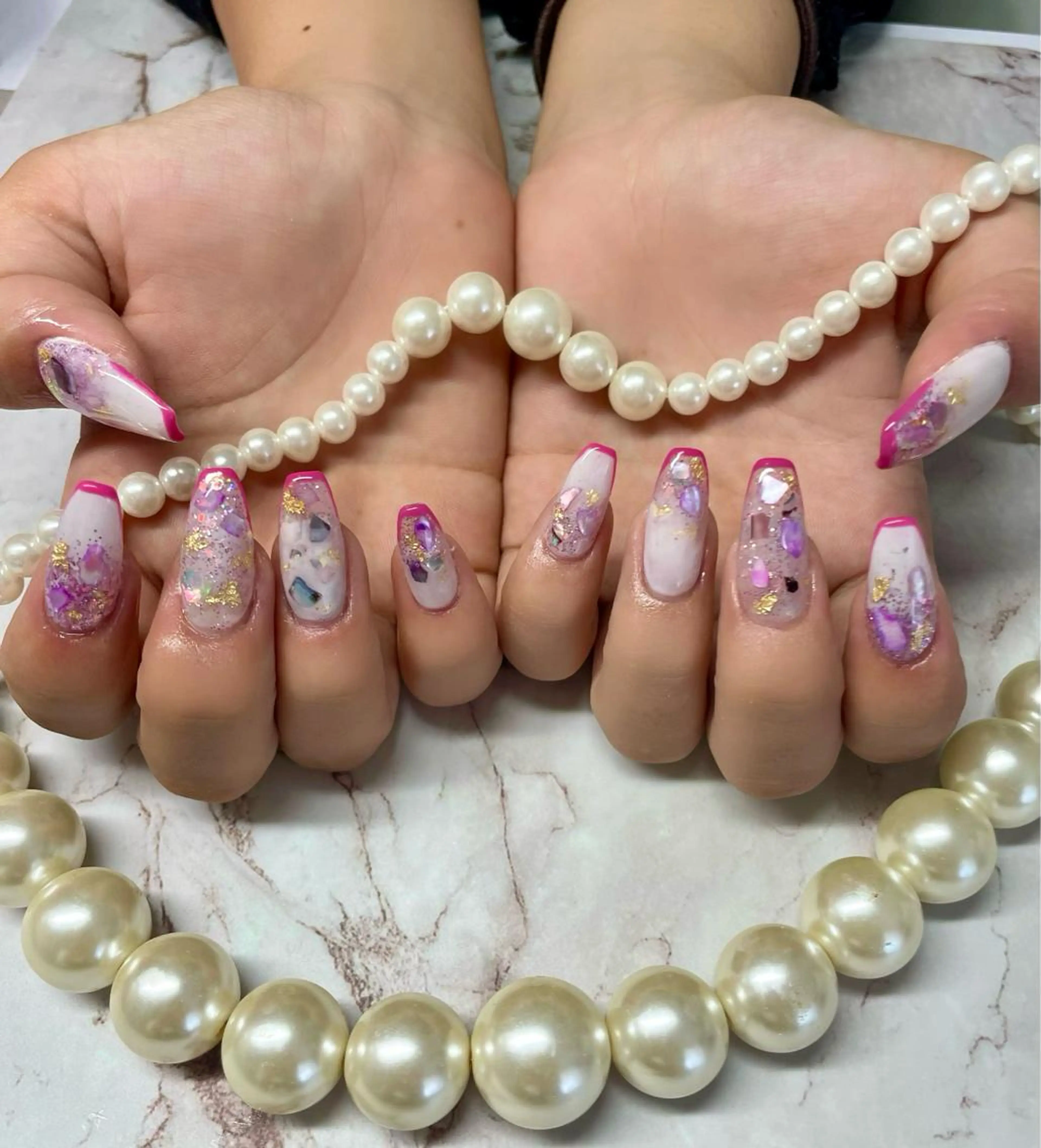 ネイル アートネイル ピンク スカルプネイル ネイルチップ ハンドネイル Nail salon 🎀Angeのネイルデザイン