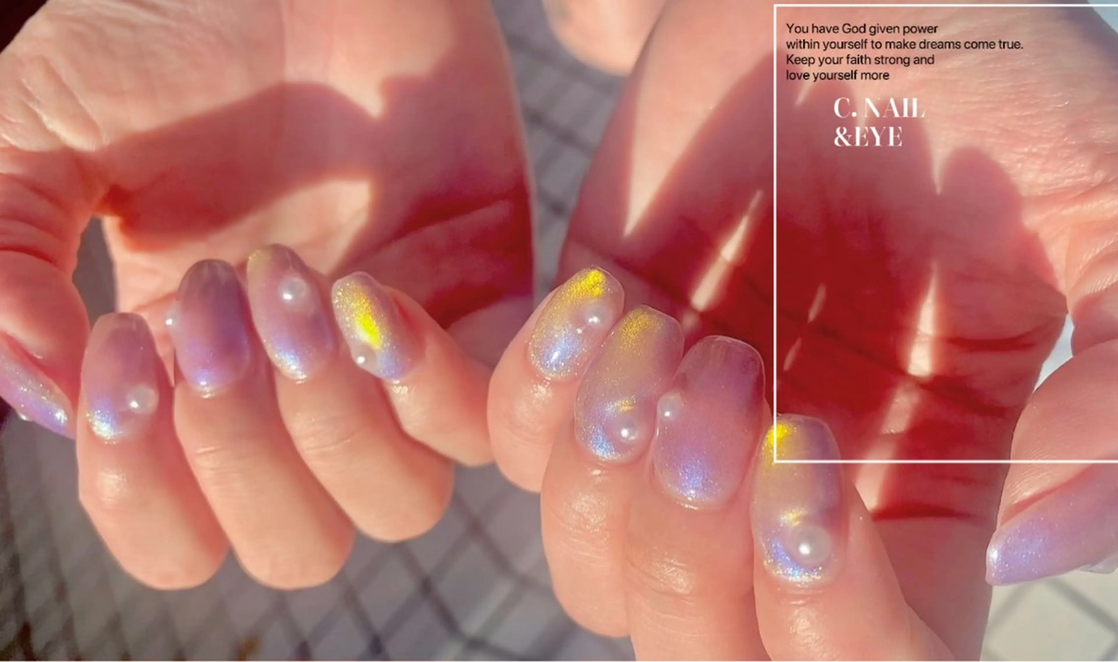 ネイル 入学式 フラッシュネイル フットネイル 卒業式 氷ネイル・うるうるネイル C.Nail &Eye筑紫駅のネイルデザイン