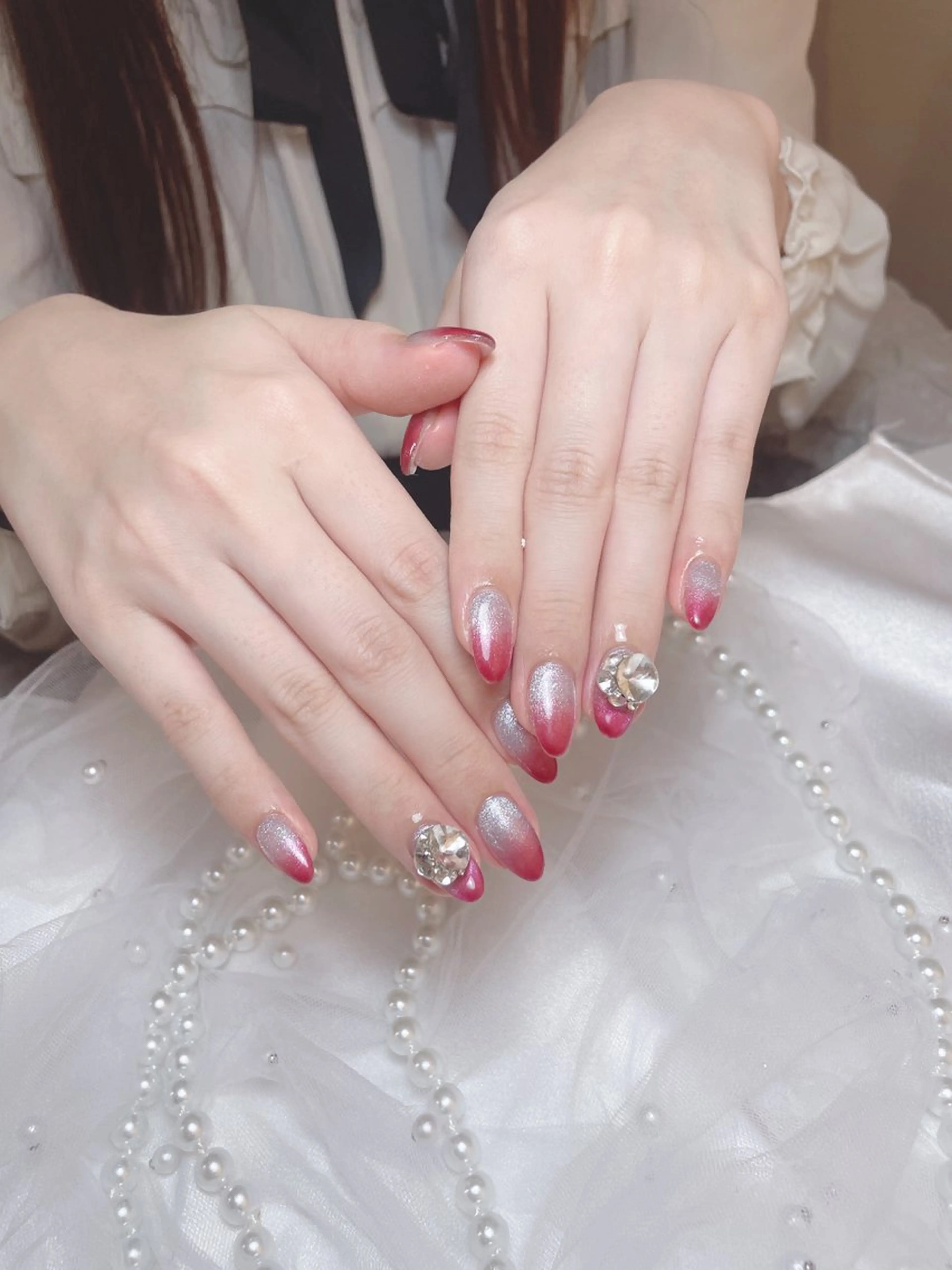 ネイル フットネイル フレンチネイル ジェルネイル ガーリー グラデーション DigNail Moeのネイルデザイン