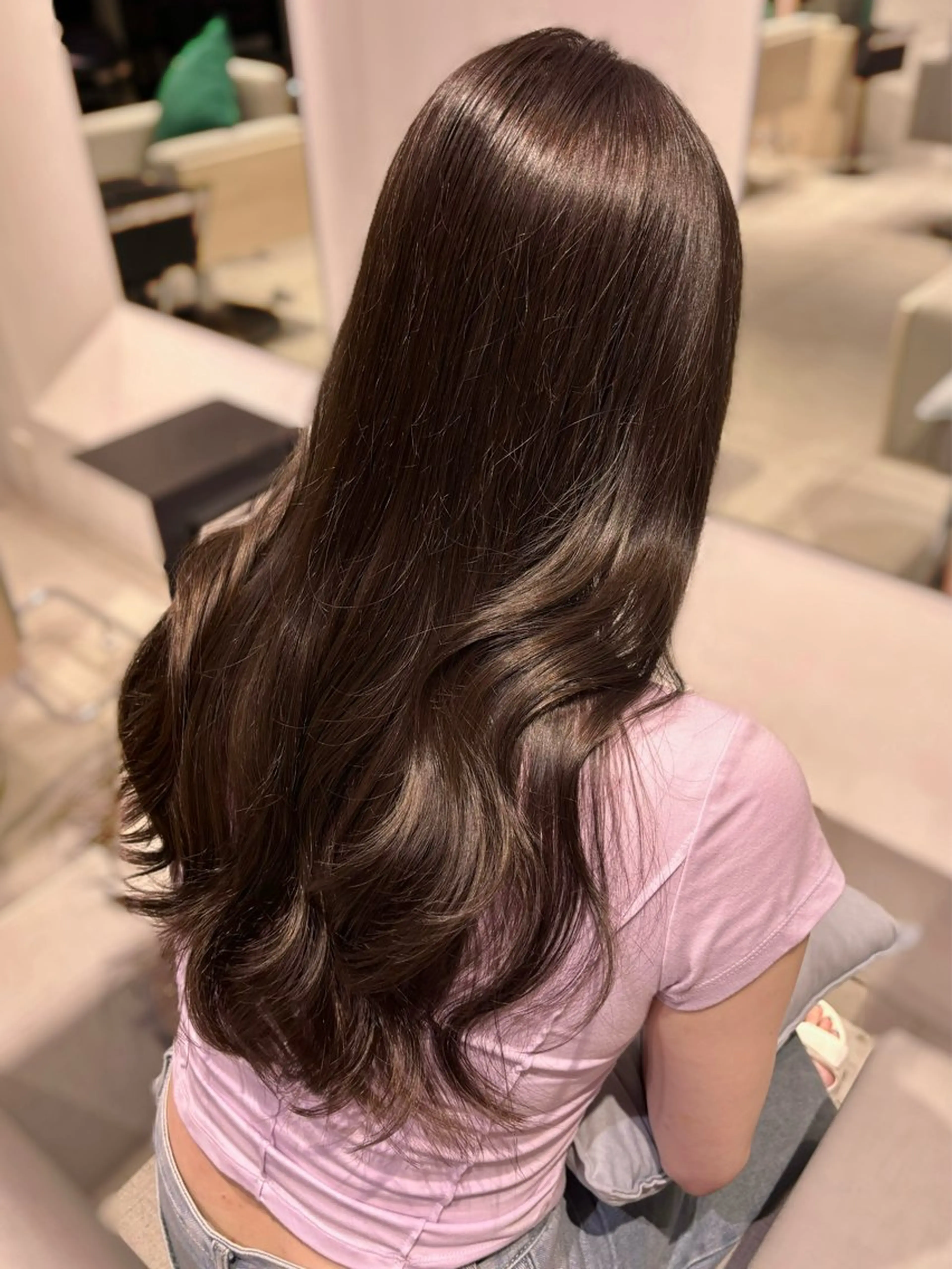 ロング カラー ヘアアレンジ ブリーチ ブラウンカラー ブリーチなしカラー 韓国風ヘア カット ヘアカラー トリートメント 銀座/髪質改善/韓国 カラー🍓原田侑依のヘアスタイル