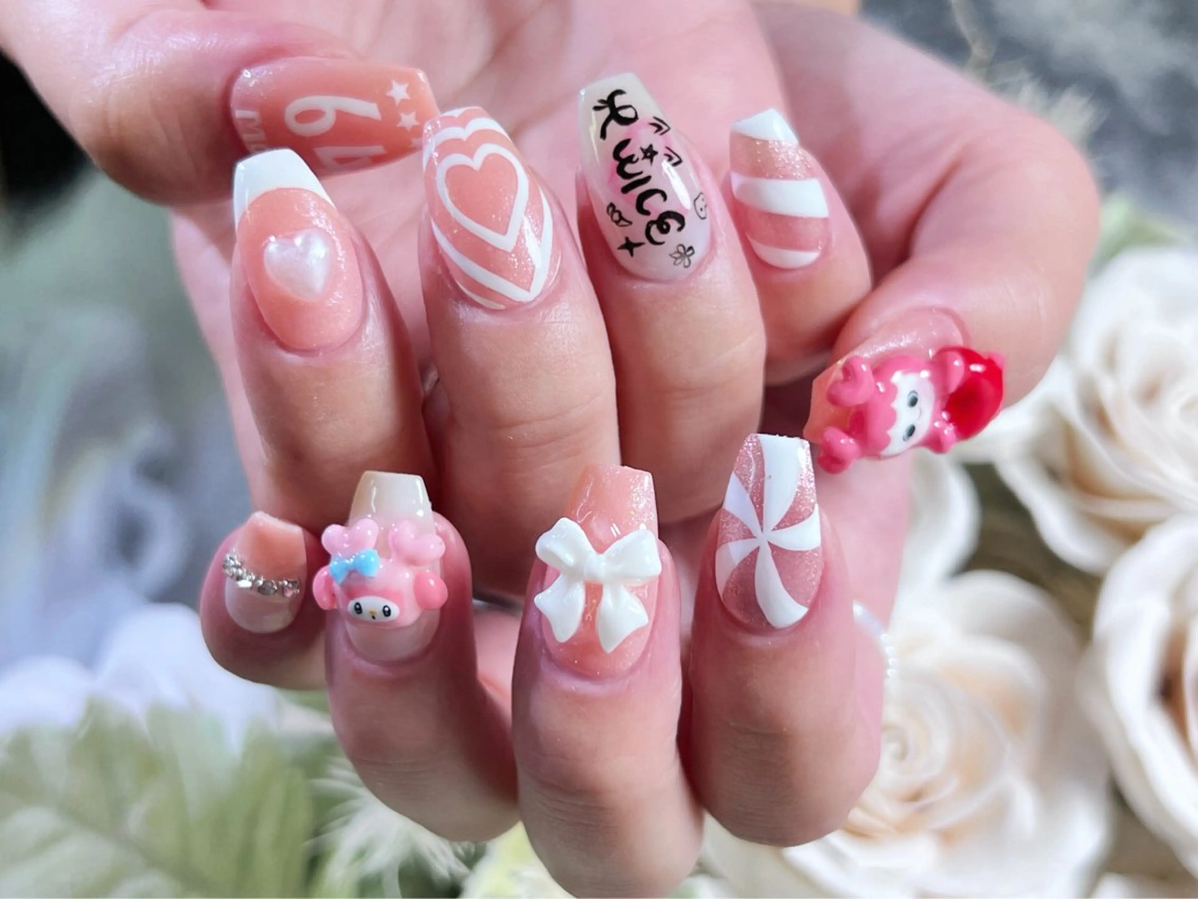 ネイル ロングネイル 持ち込み スカルプネイル ワンホンネイル ハンドネイル Painty所属・Painty nailのネイルデザイン