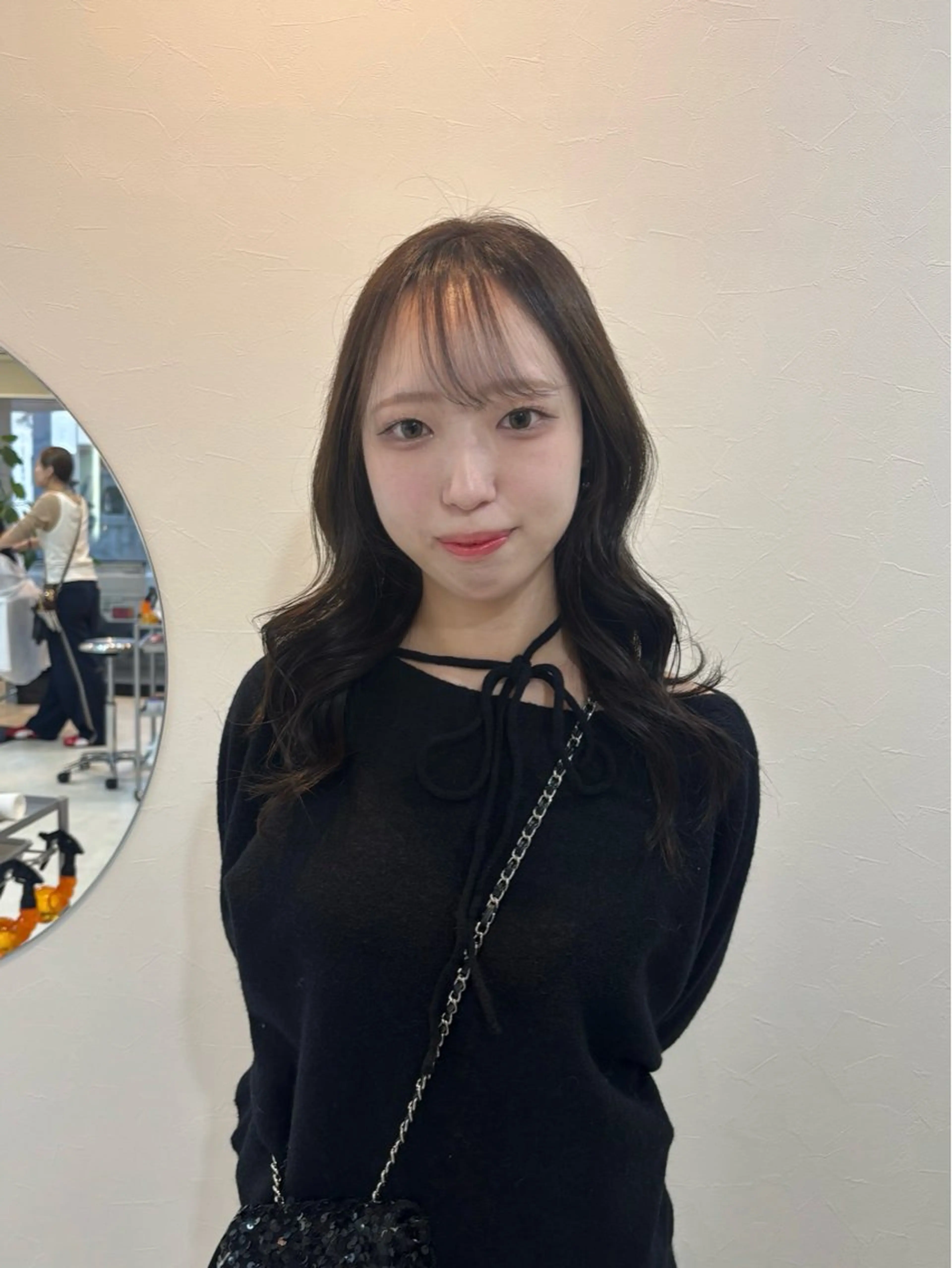 セミロング 顔周りカット カット ヘアカラー enrich / キタガワ カノンのヘアスタイル