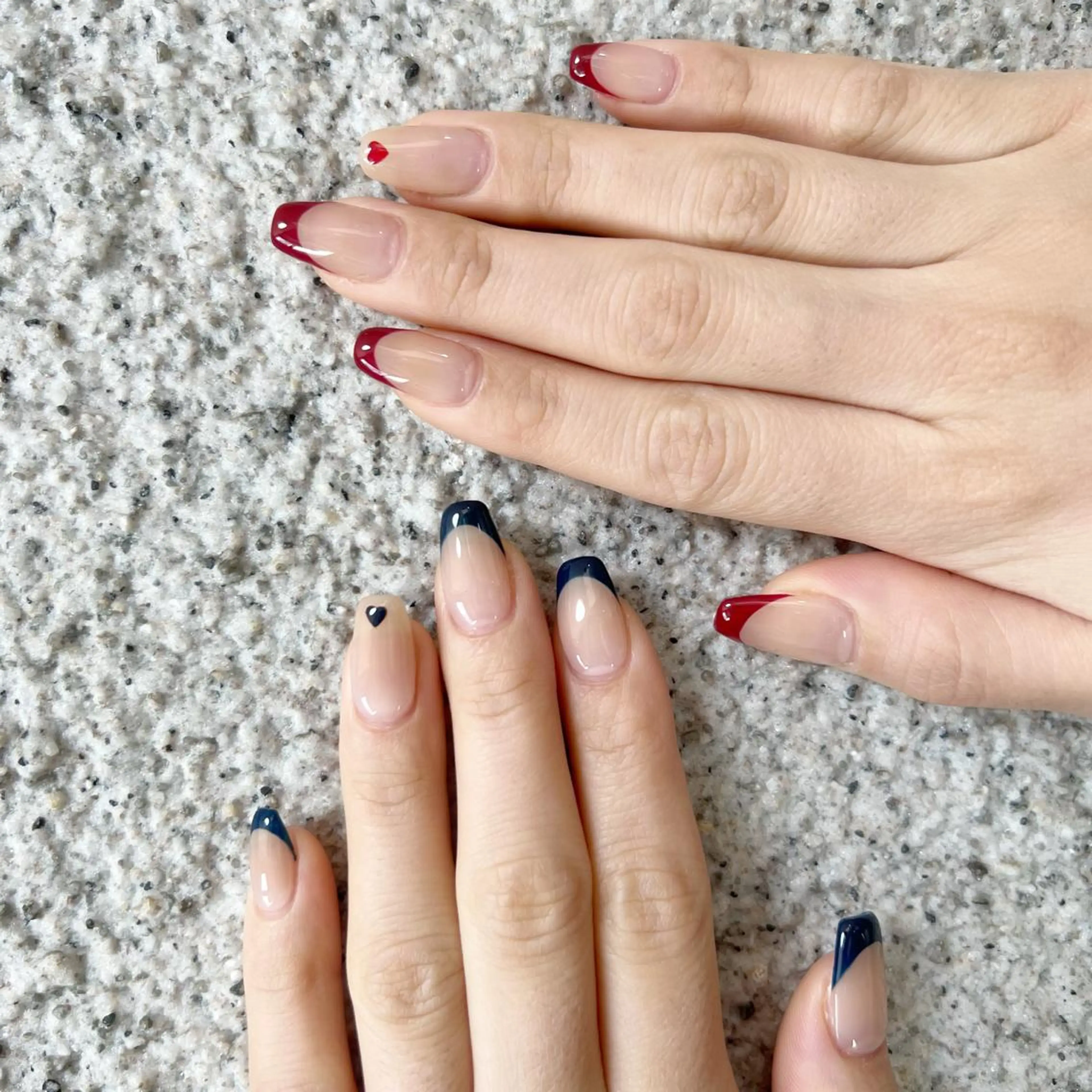 ネイル アートネイル フレンチネイル ジェルネイル グリーン ハート ハンドネイル フットネイル nail salon mieux(ミュー)のネイルデザイン