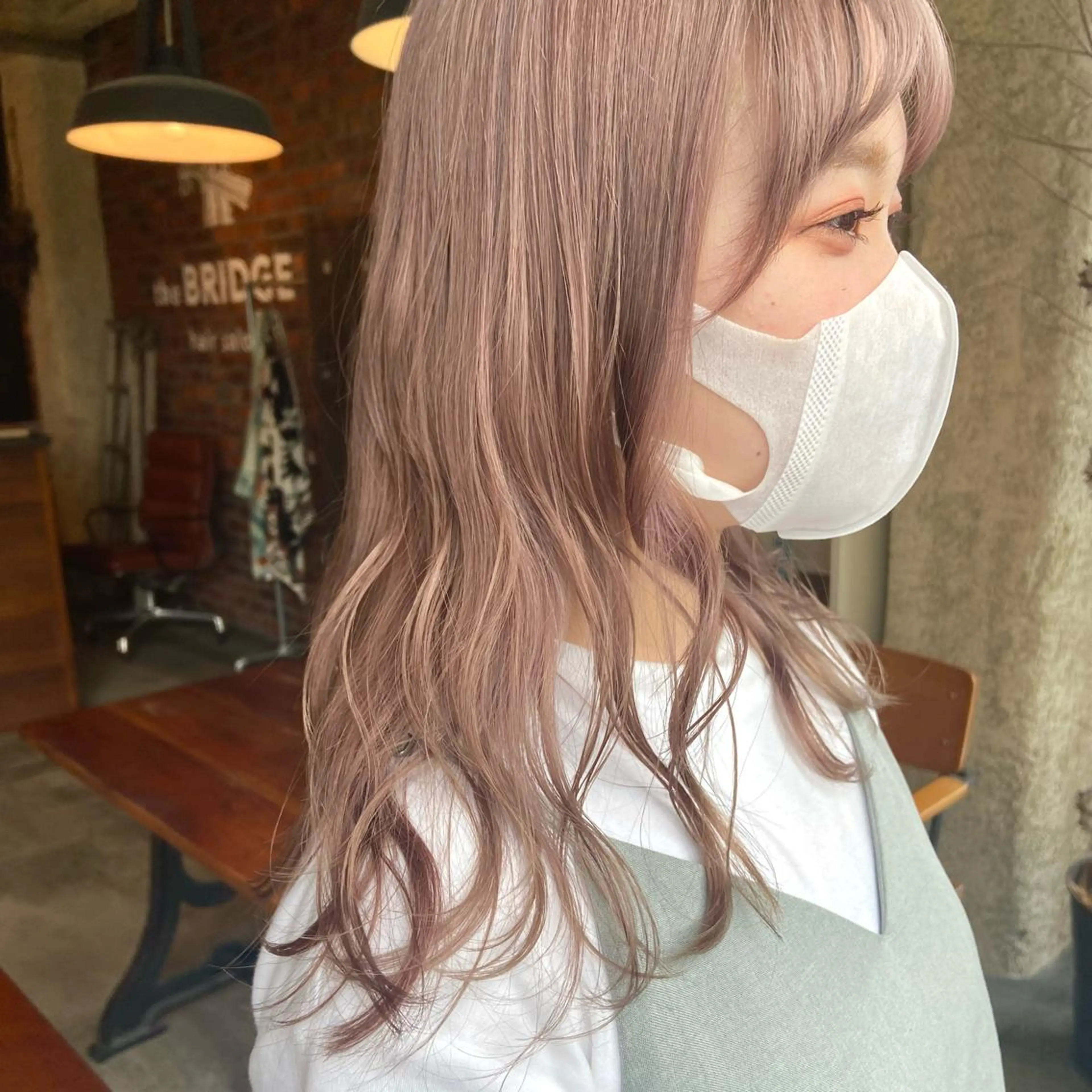 セミロング カラー benji名駅店所属・透け感カラー/ momo🦕🌱のヘアスタイル