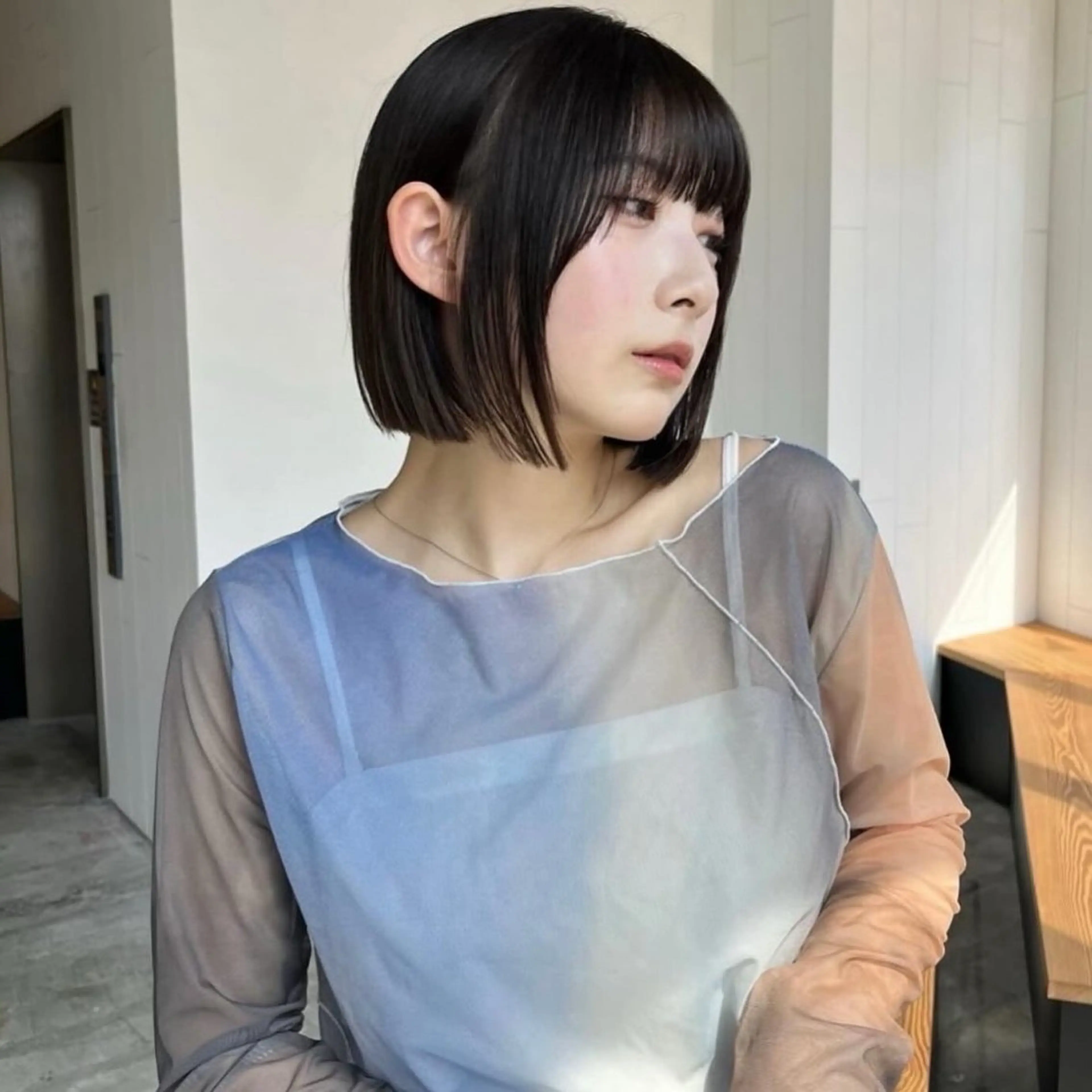 ショート 切りっぱなしボブ ボブ くびれヘア くせ毛 髪質改善 カット 縮毛矯正 トリートメント ボブ/韓国ヘア/縮毛 /髪質改善💠翔平のヘアスタイル