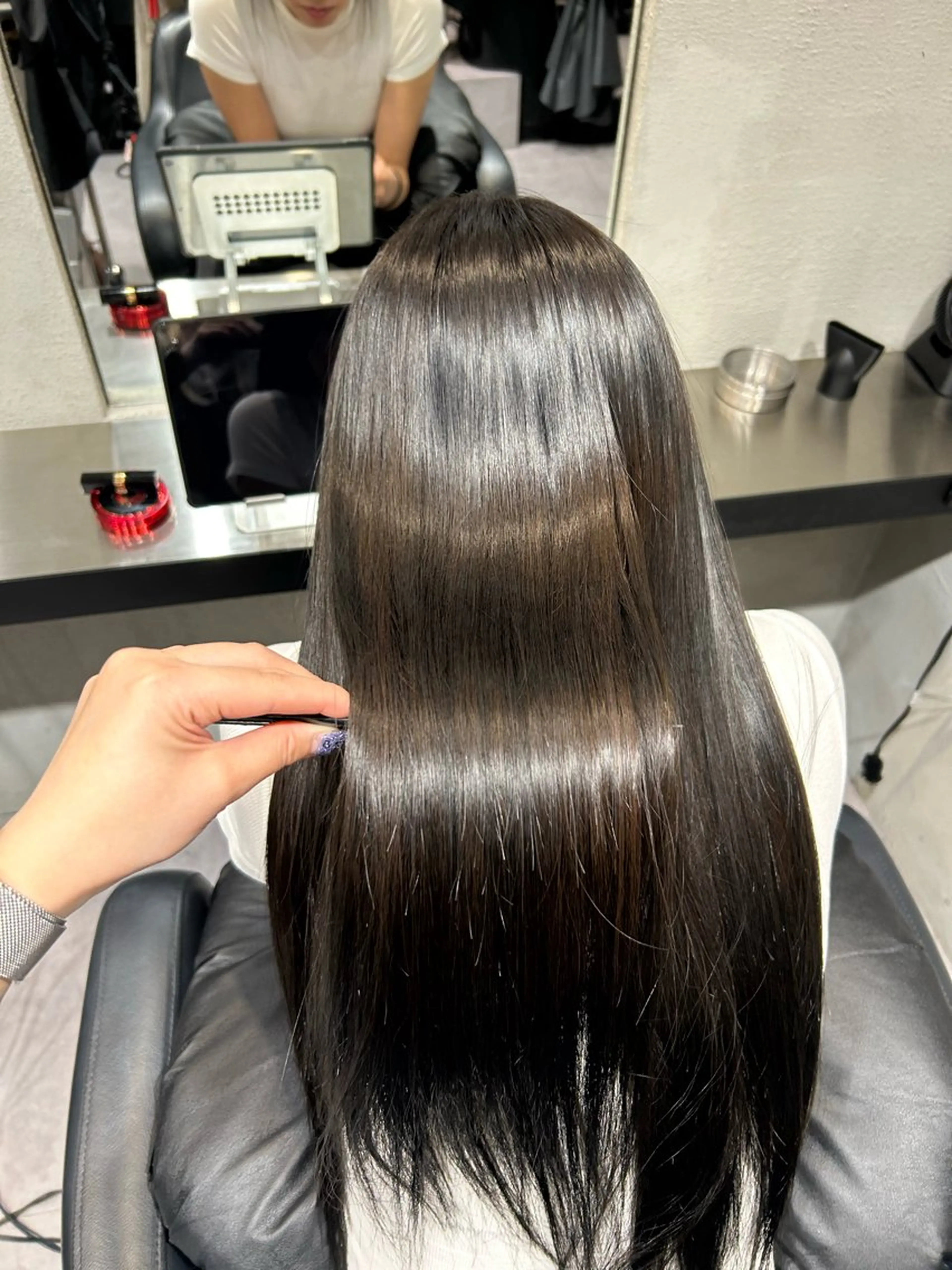 ロング カット ヘアカラー トリートメント 韓国ヘア AYUMIのヘアスタイル