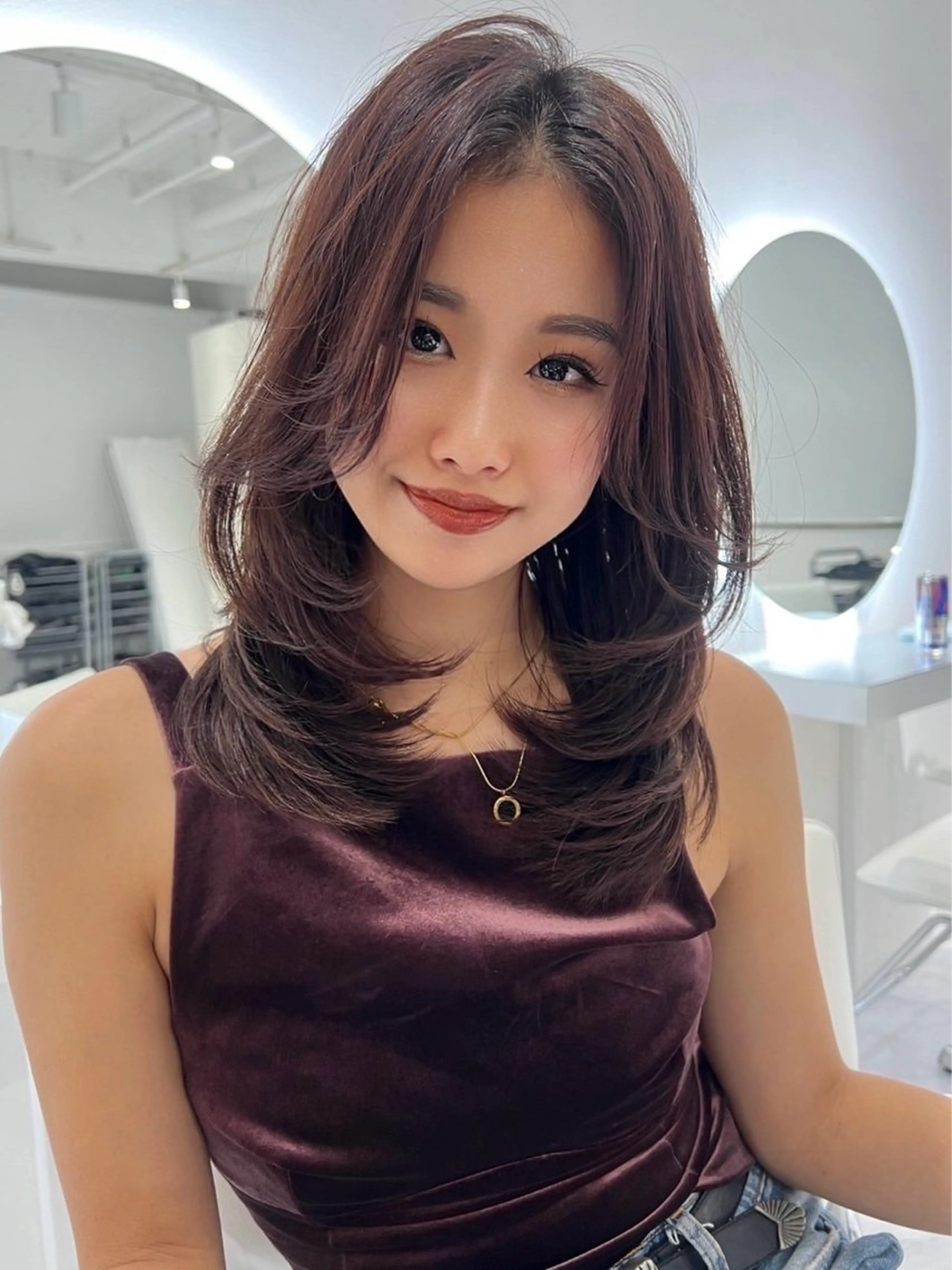 ミディアム カット トリートメント 💖韓国風💖 レイヤー/LISAのヘアスタイル