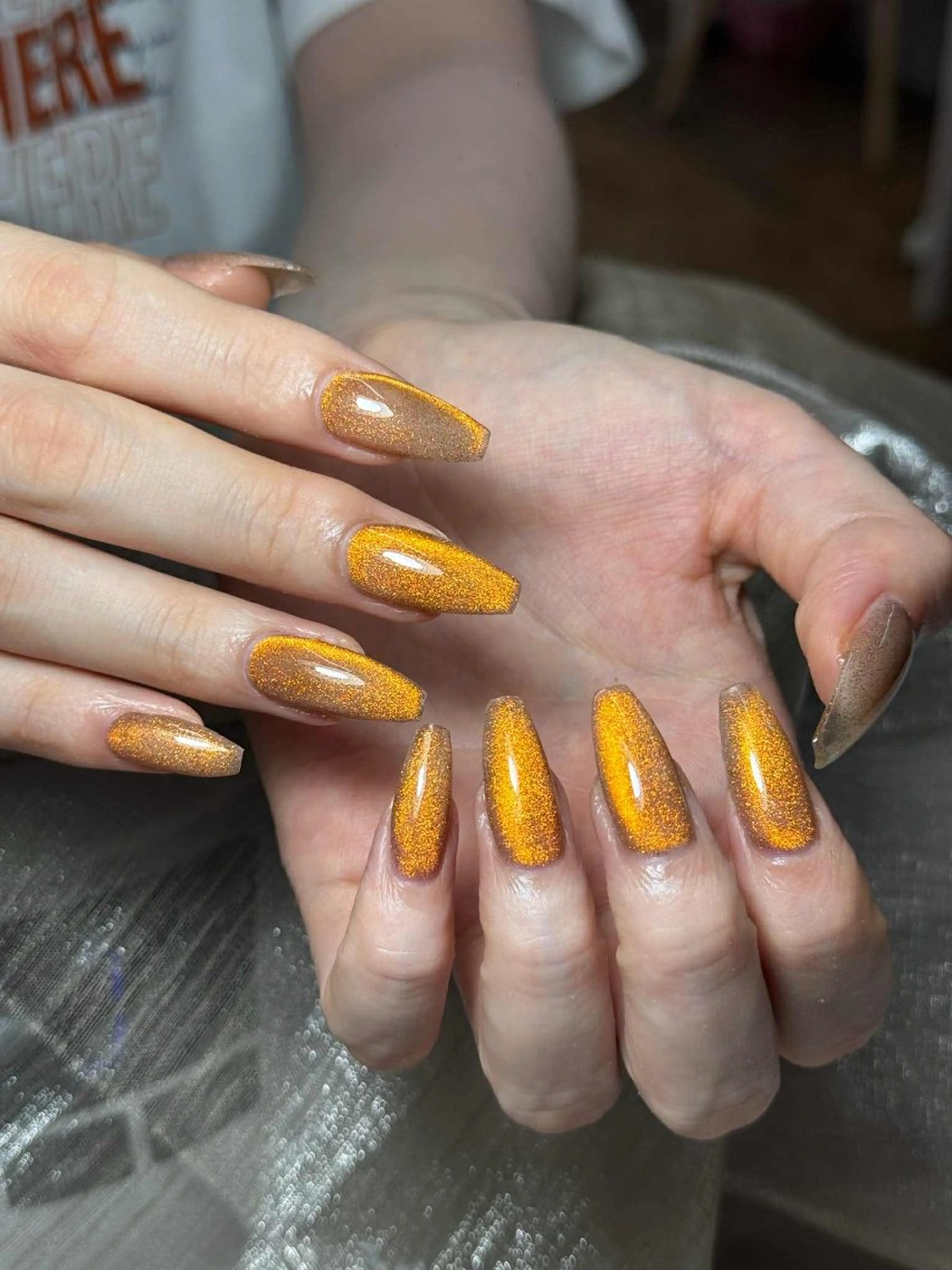 ネイル オーロラネイル ブルー チークネイル フットネイル フレンチネイル ハンドネイル EMY 168 池袋のネイルデザイン