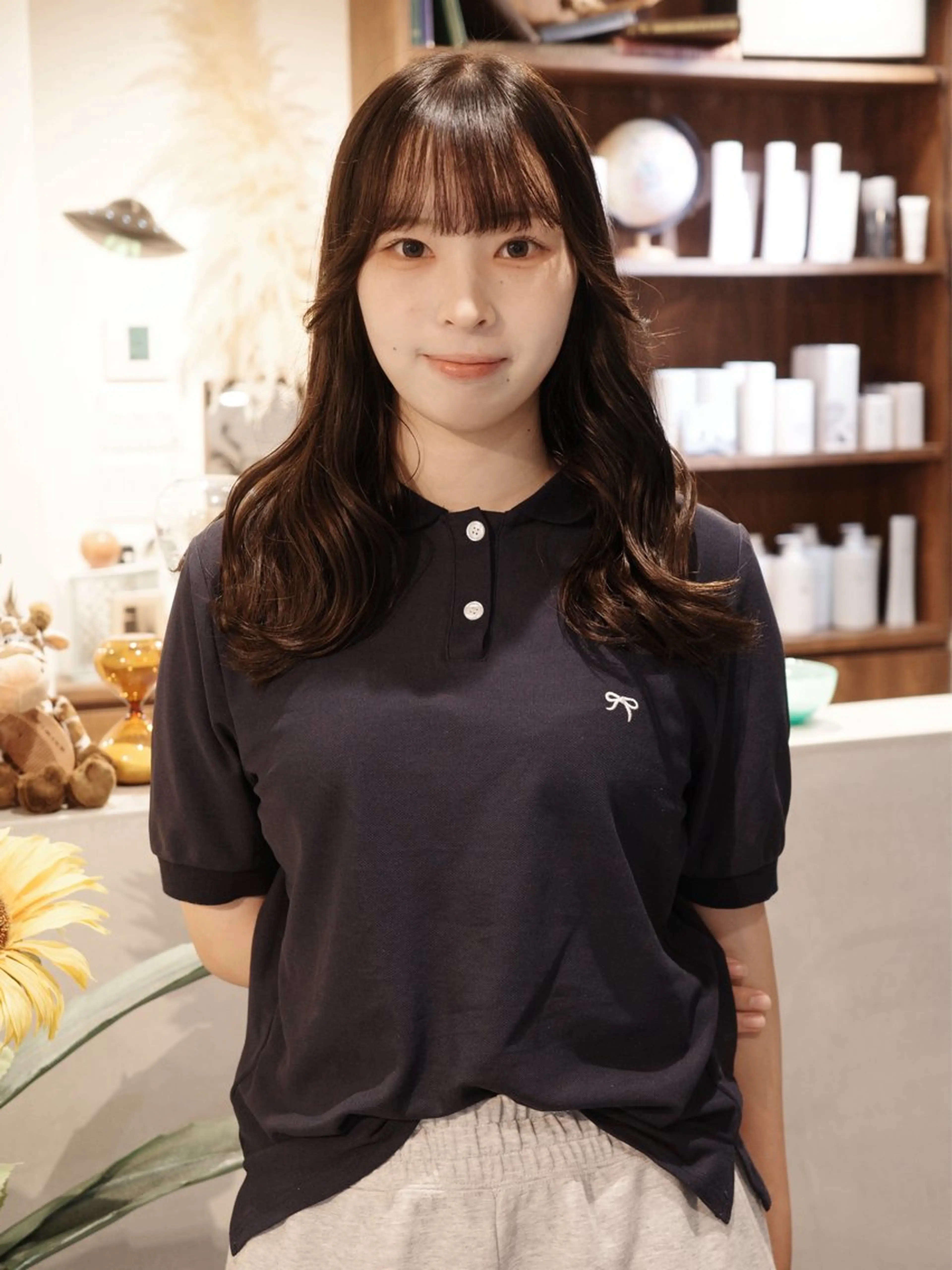 セミロング カラー 透明感カラー オリーブカラー ヘアカラー トリートメント (𝐡)𝐰𝐢𝐦 𝐲𝐮𝐧𝐚のヘアスタイル