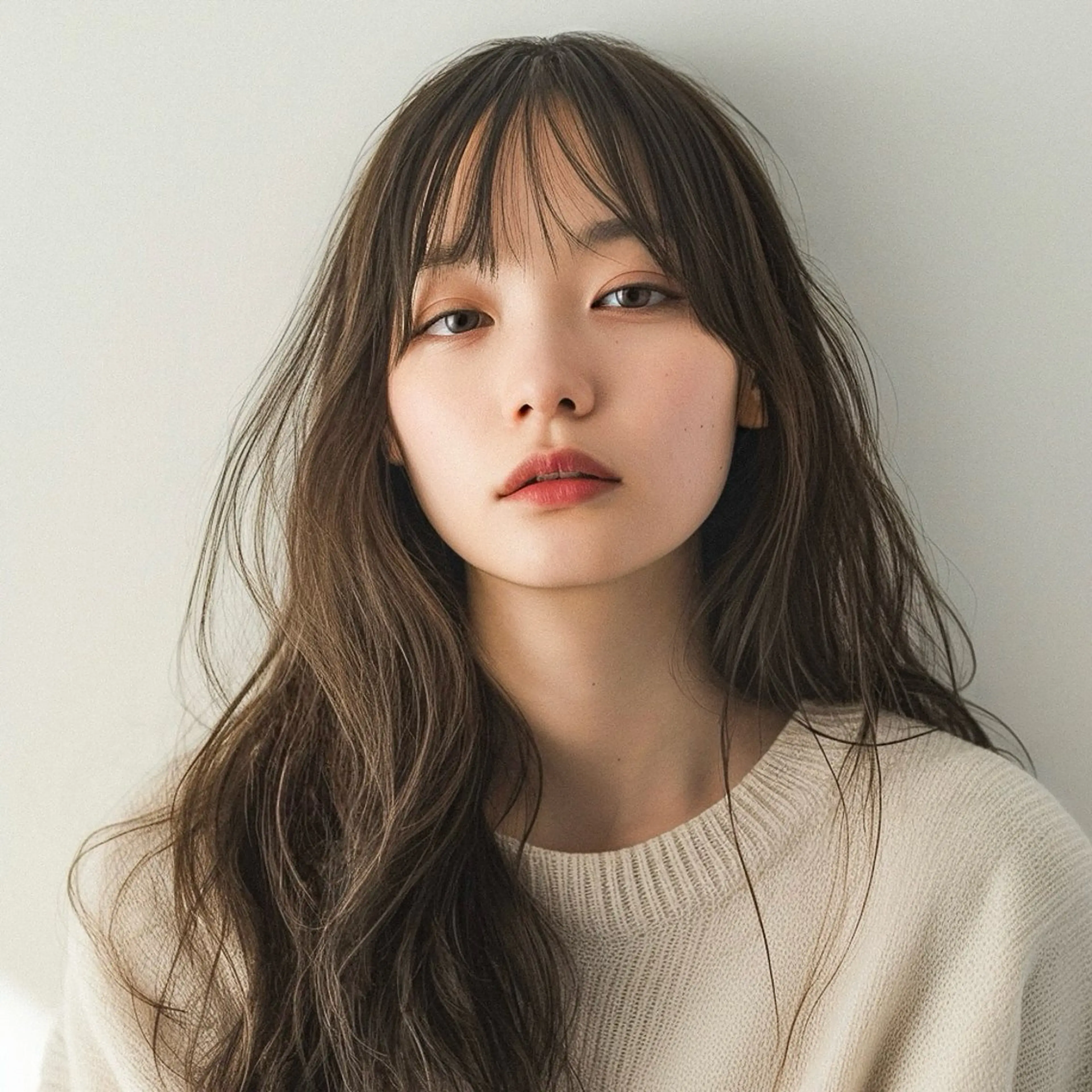 ロング カラー アッシュ グレージュ オリーブグレージュ オリーブグレー 髪質改善 カット ヘアカラー トリートメント Attrait .のヘアスタイル