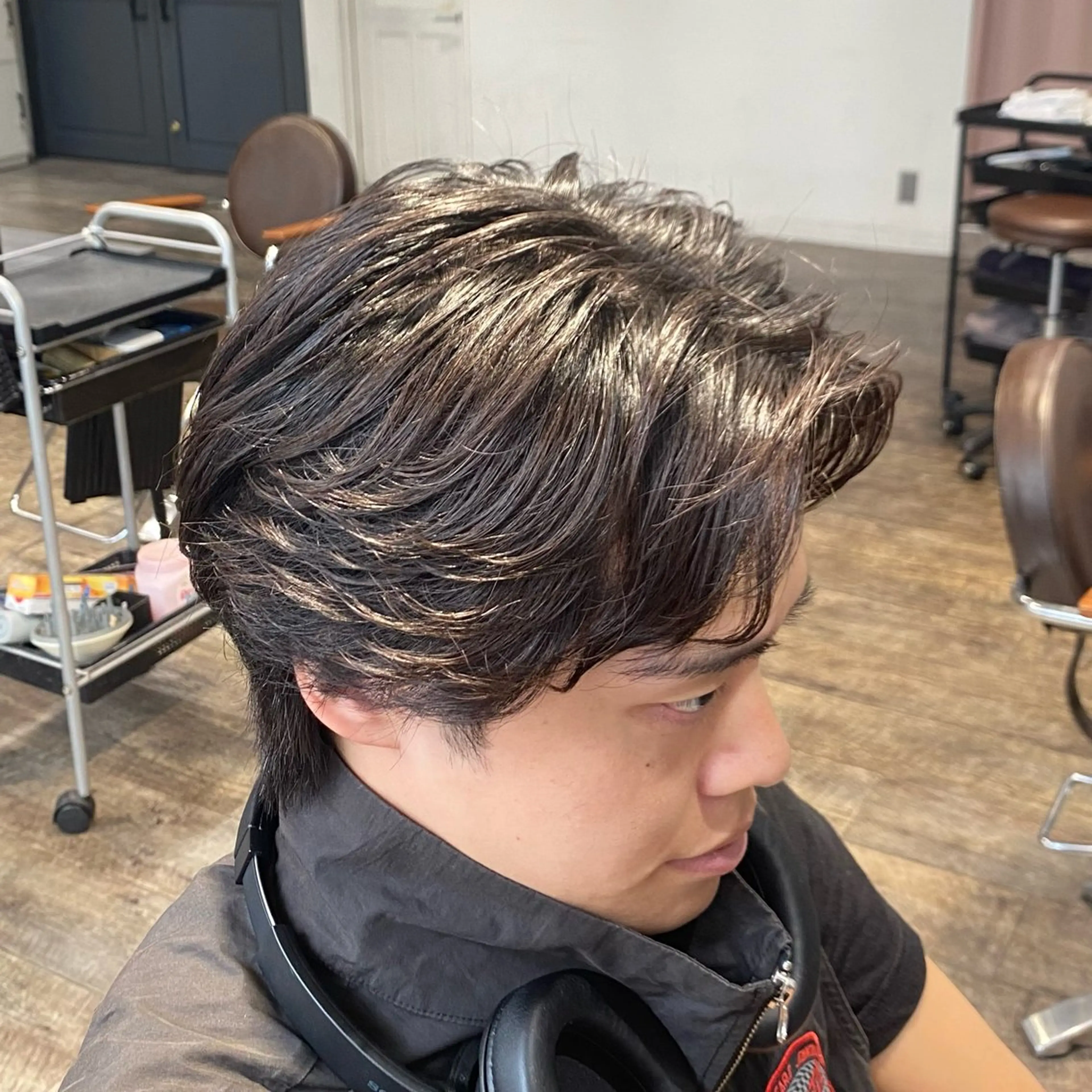 ショート パーマ メンズ カット パーマ 江﨑 翔のヘアスタイル