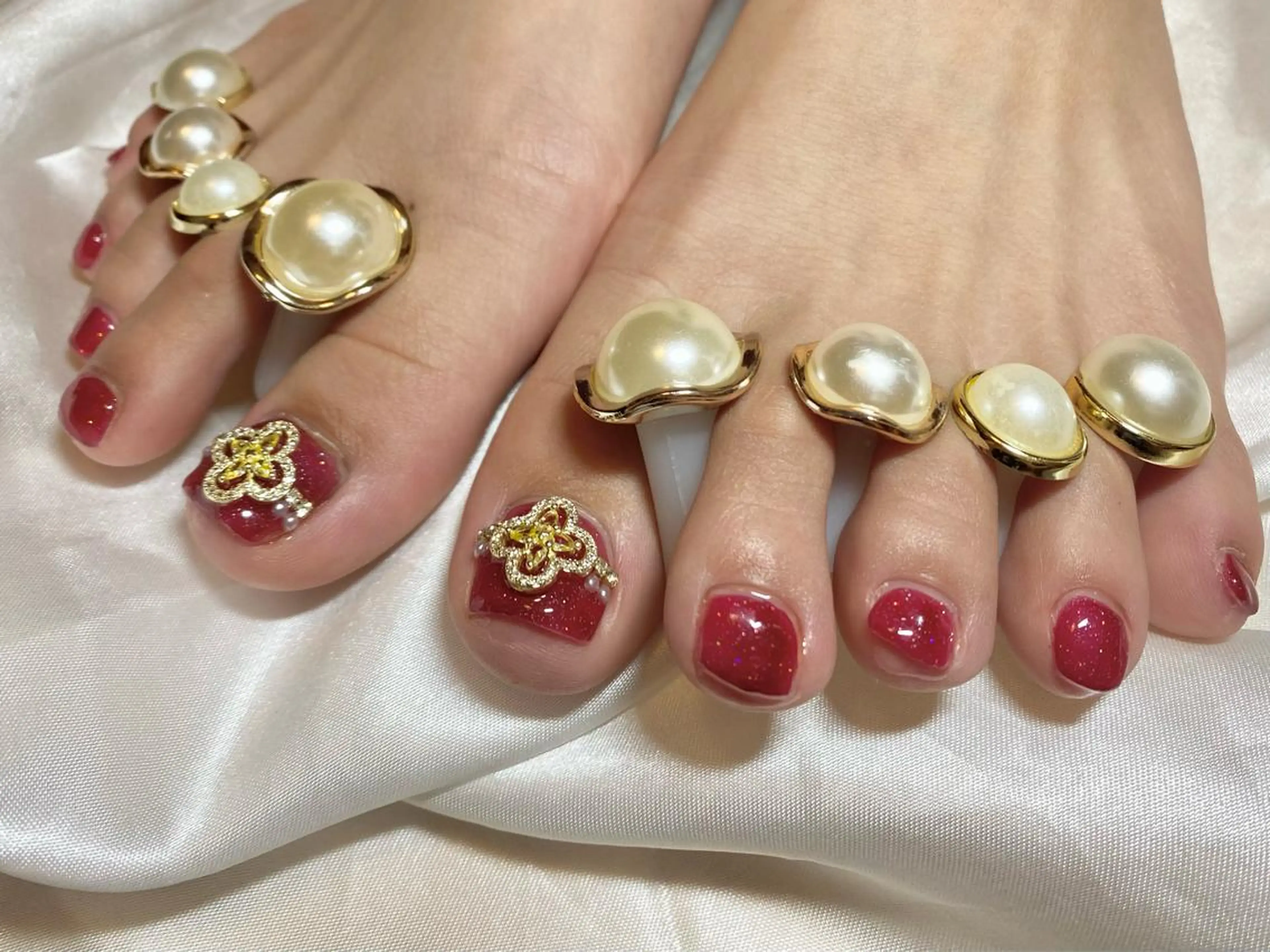 キッズ ネイル ボルドー フットネイル フットネイル おうちネイルサロン RINAのその他イメージ