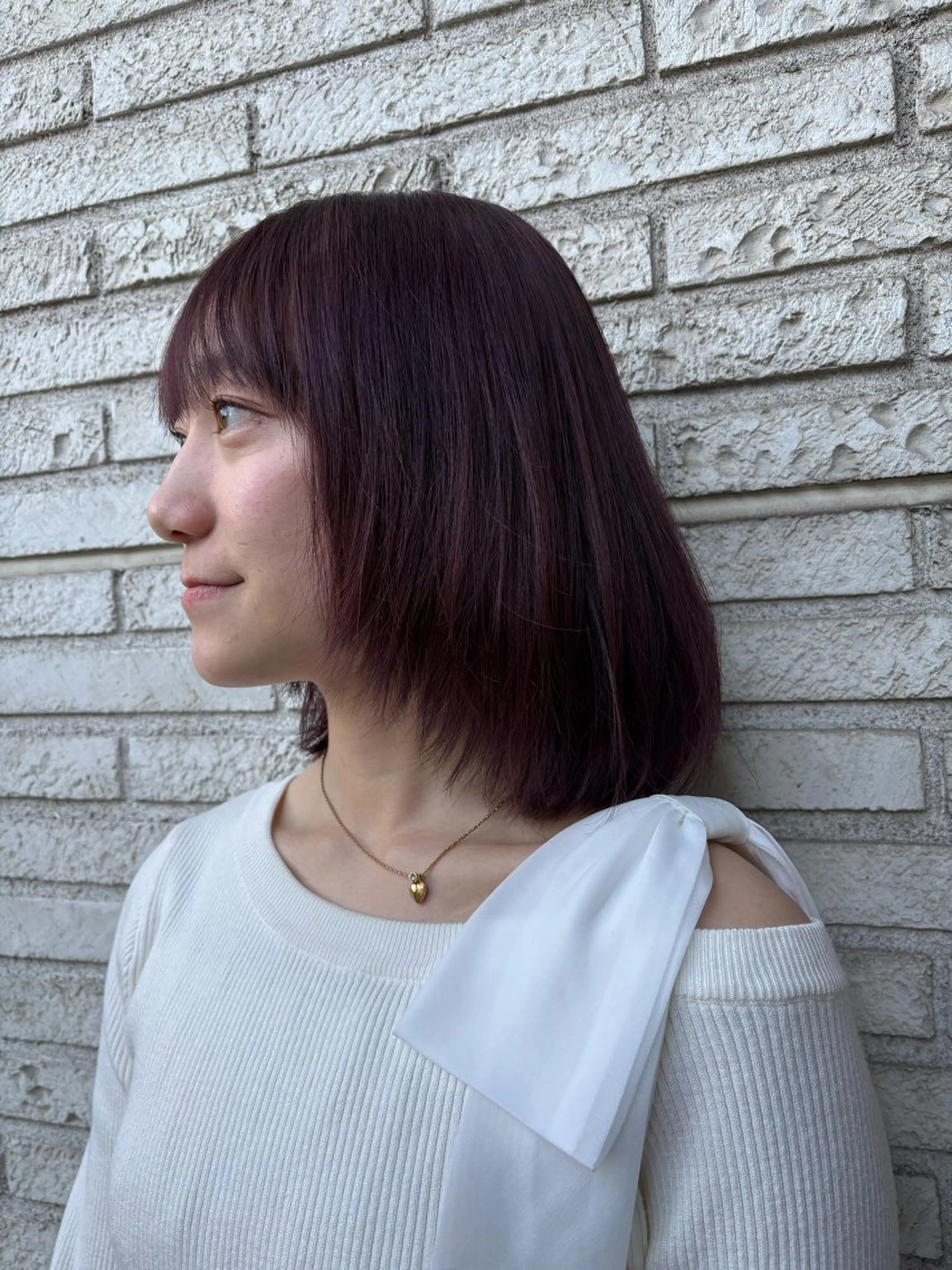 ミディアム カラー カシス レッドカラー 石毛 大翔のヘアスタイル