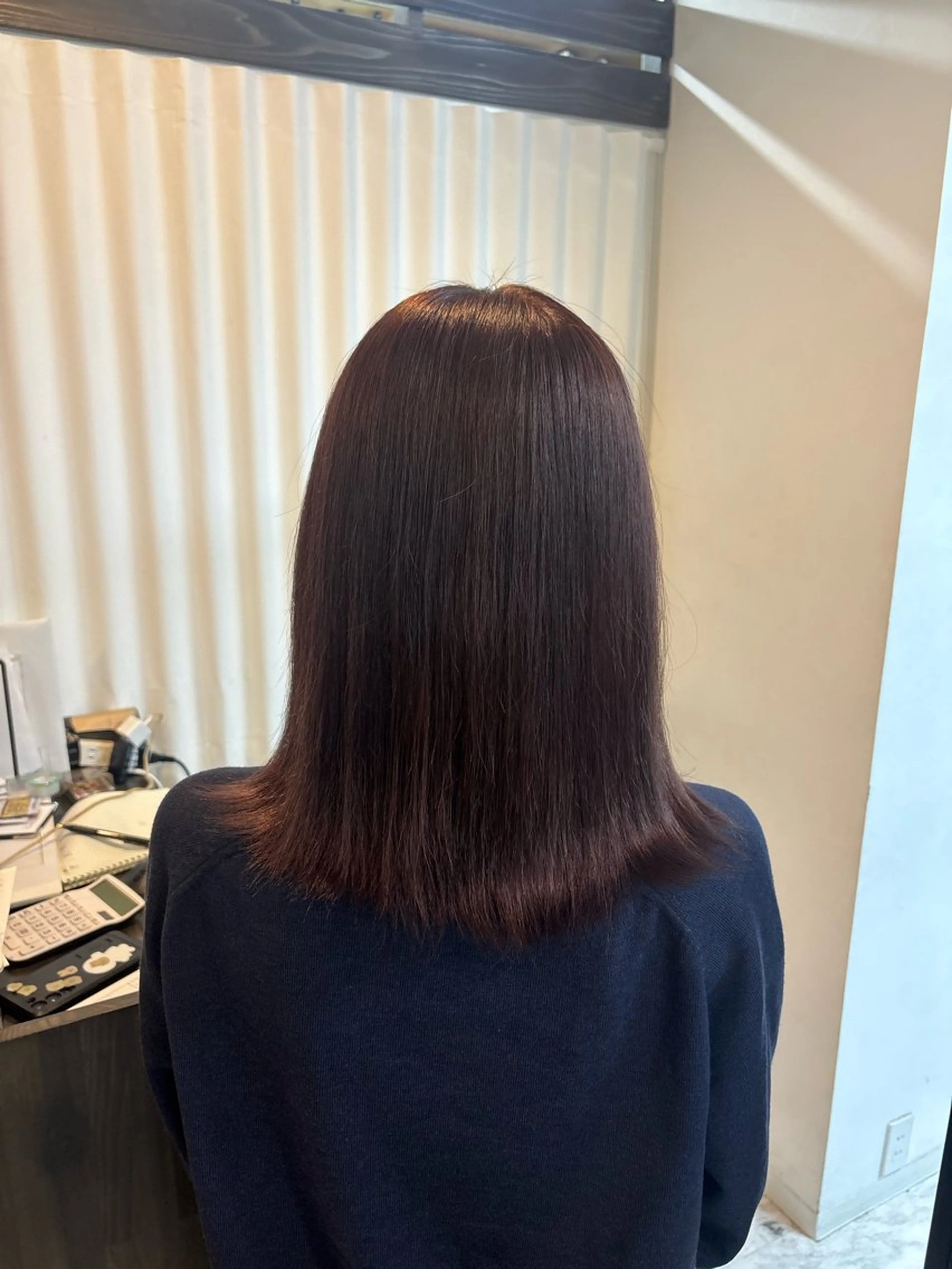 ミディアム カラー ヘアカラー パドゥプロン あんずのヘアスタイル