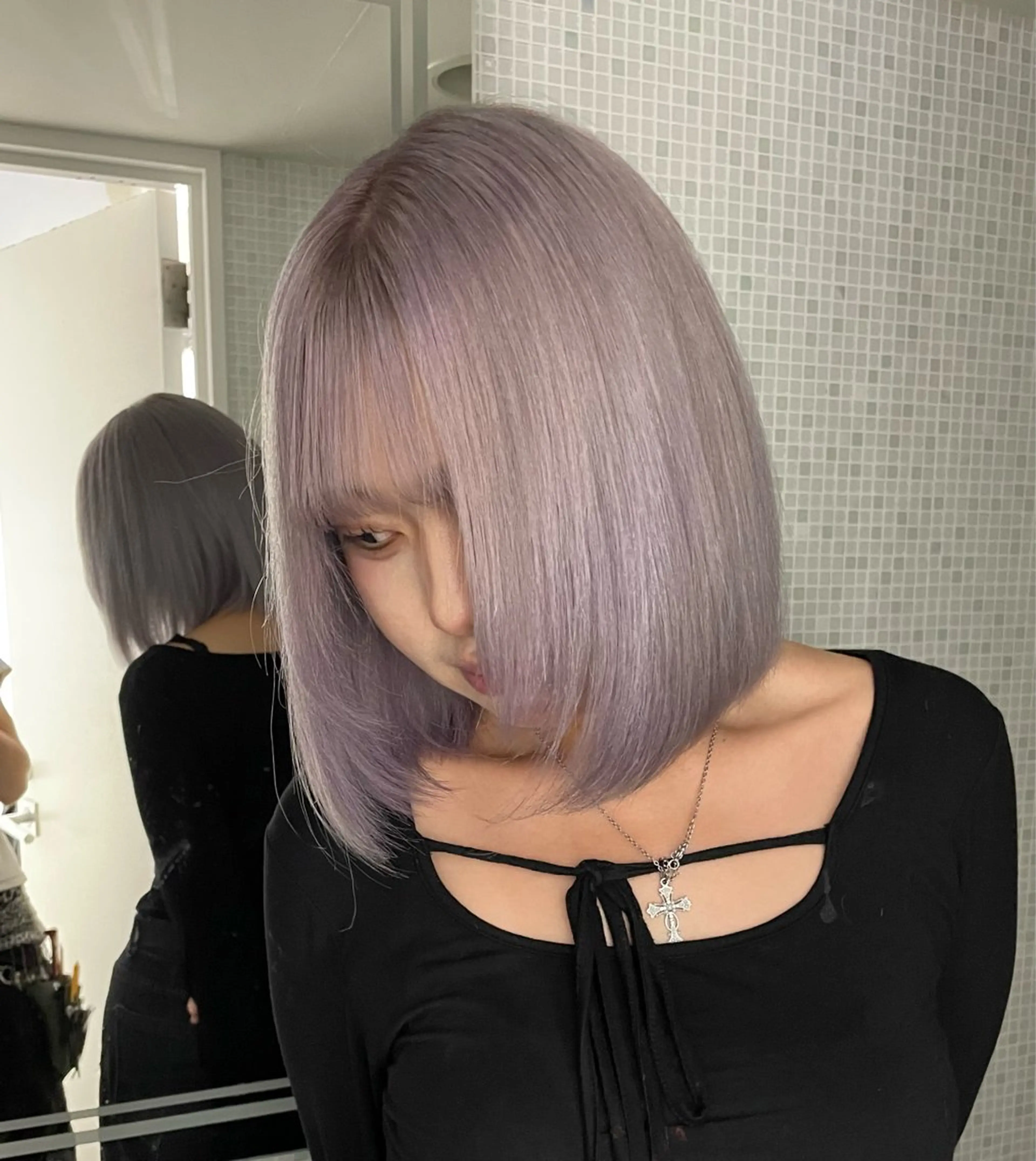 ミディアム カラー ヘアカラー ハイトーン/艶カラー /KISHIのヘアスタイル