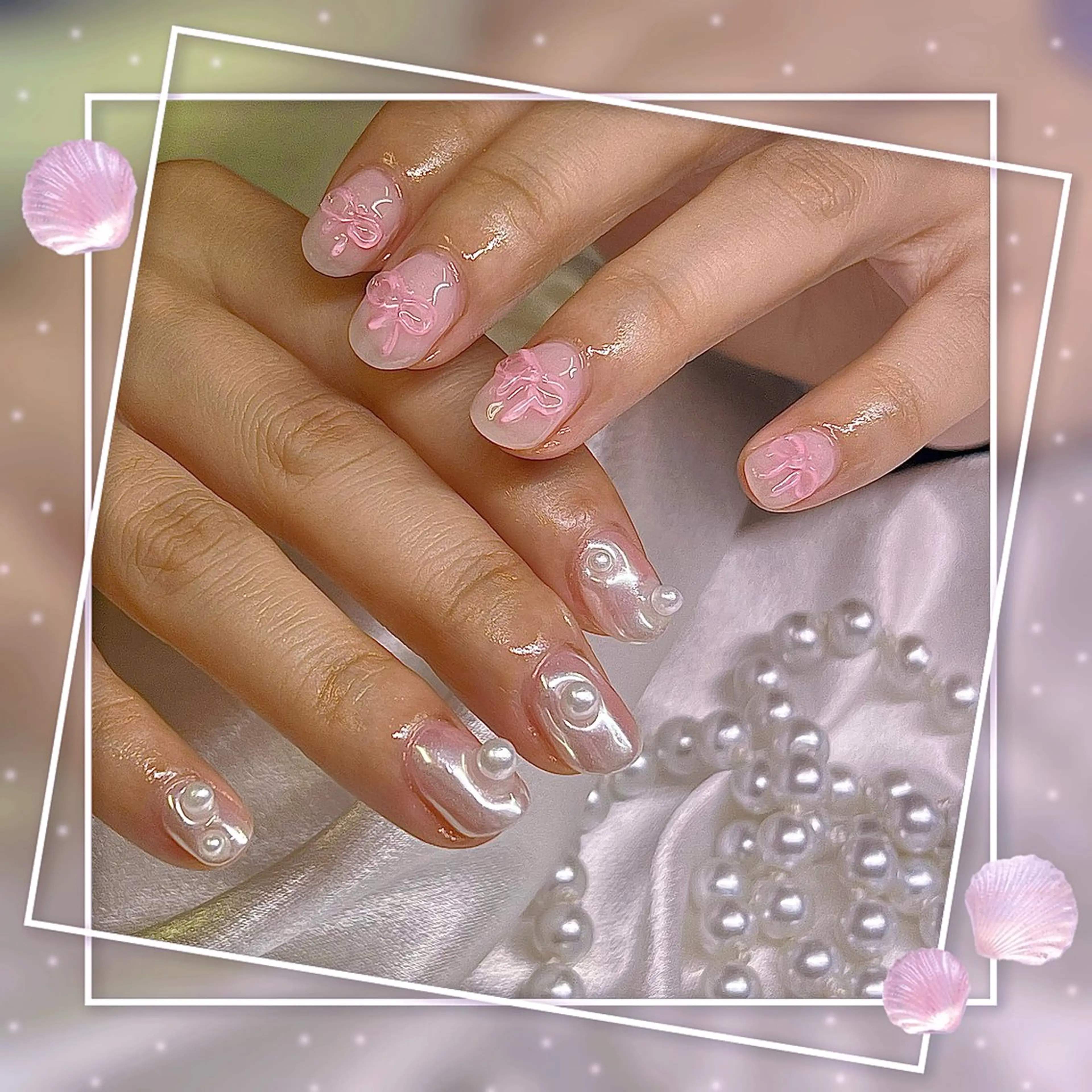 ネイル フレンチネイル グラデーション キラキラネイル 韓国ネイル マグネットネイル ハンドネイル ハンドケア Chill Nailsalonのネイルデザイン