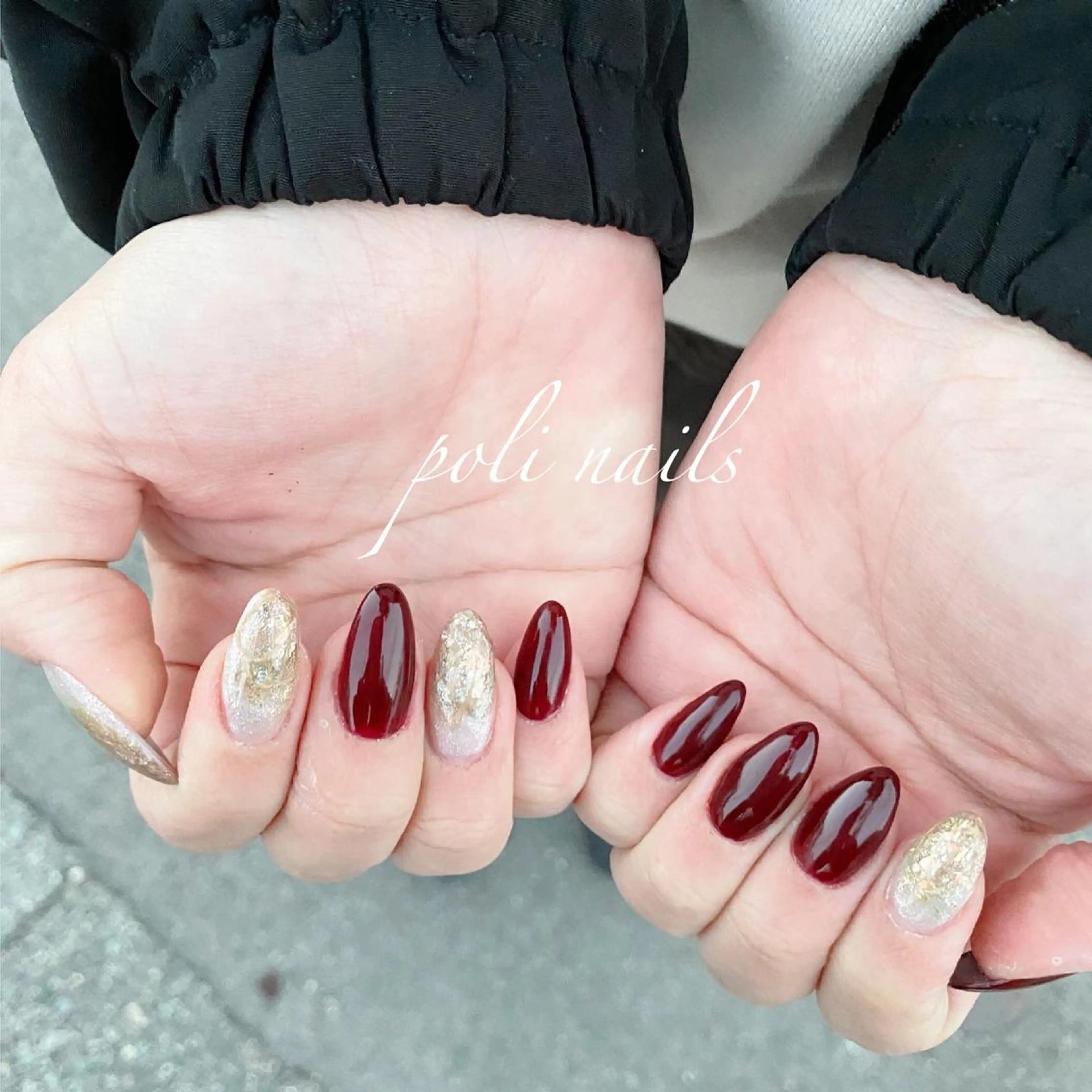 ネイル ボルドー poli nailsのネイルデザイン