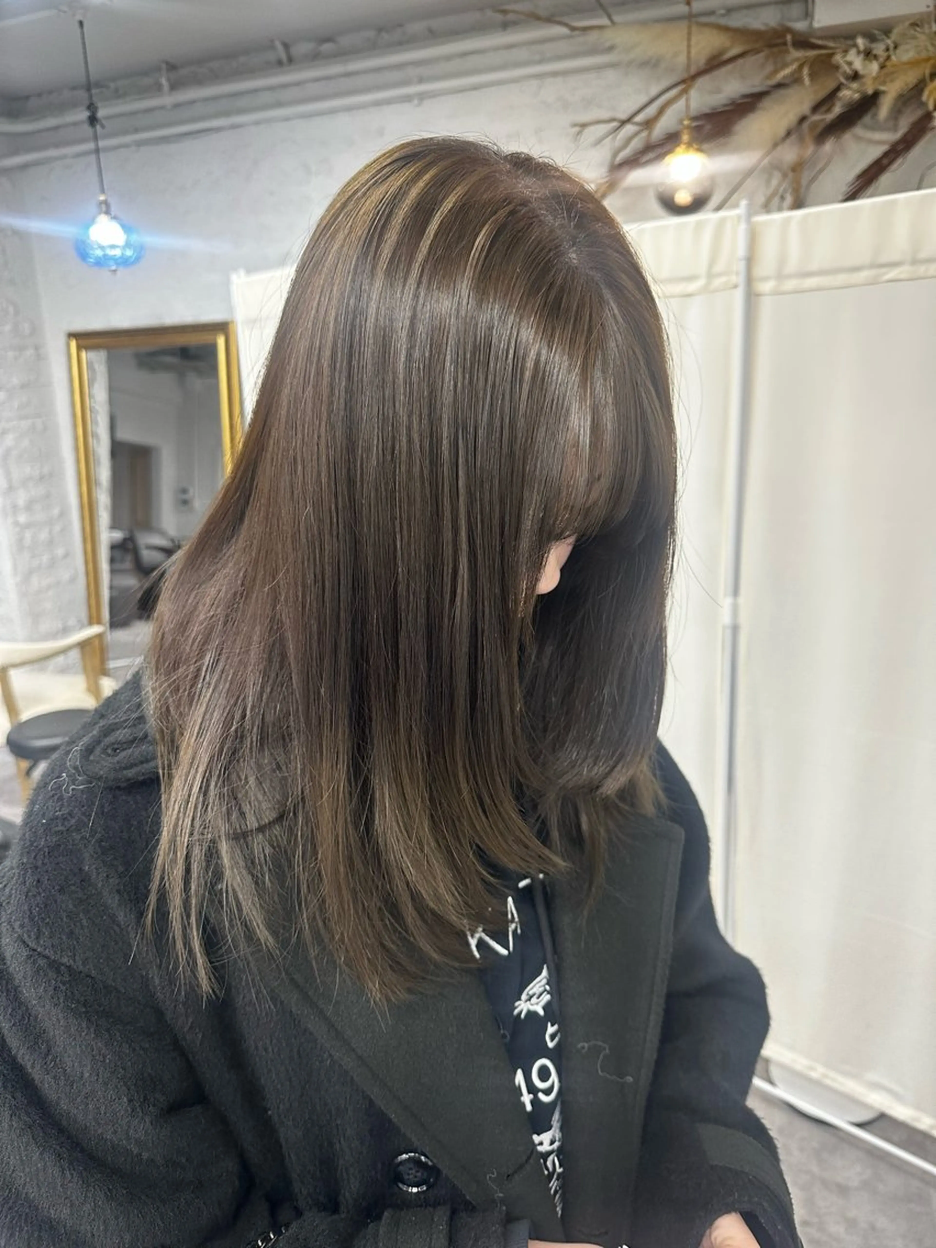 ミディアム カット ヘアカラー 笹江 瑞穂のヘアスタイル