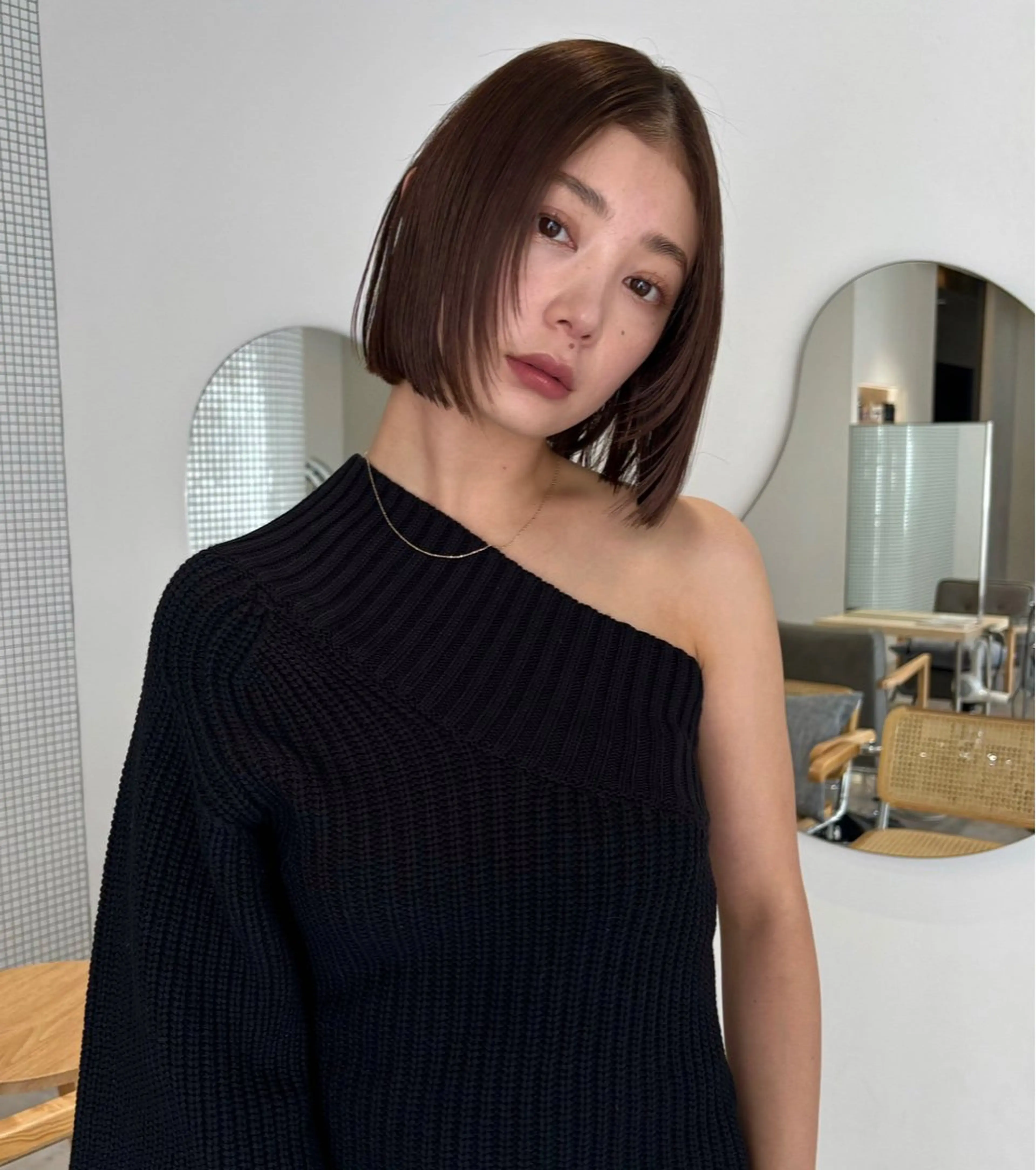 ミディアム カラー ヘアアレンジ ミディアムパーマ 髪質改善 縮毛矯正 トリートメント 脇野 茉優のヘアスタイル