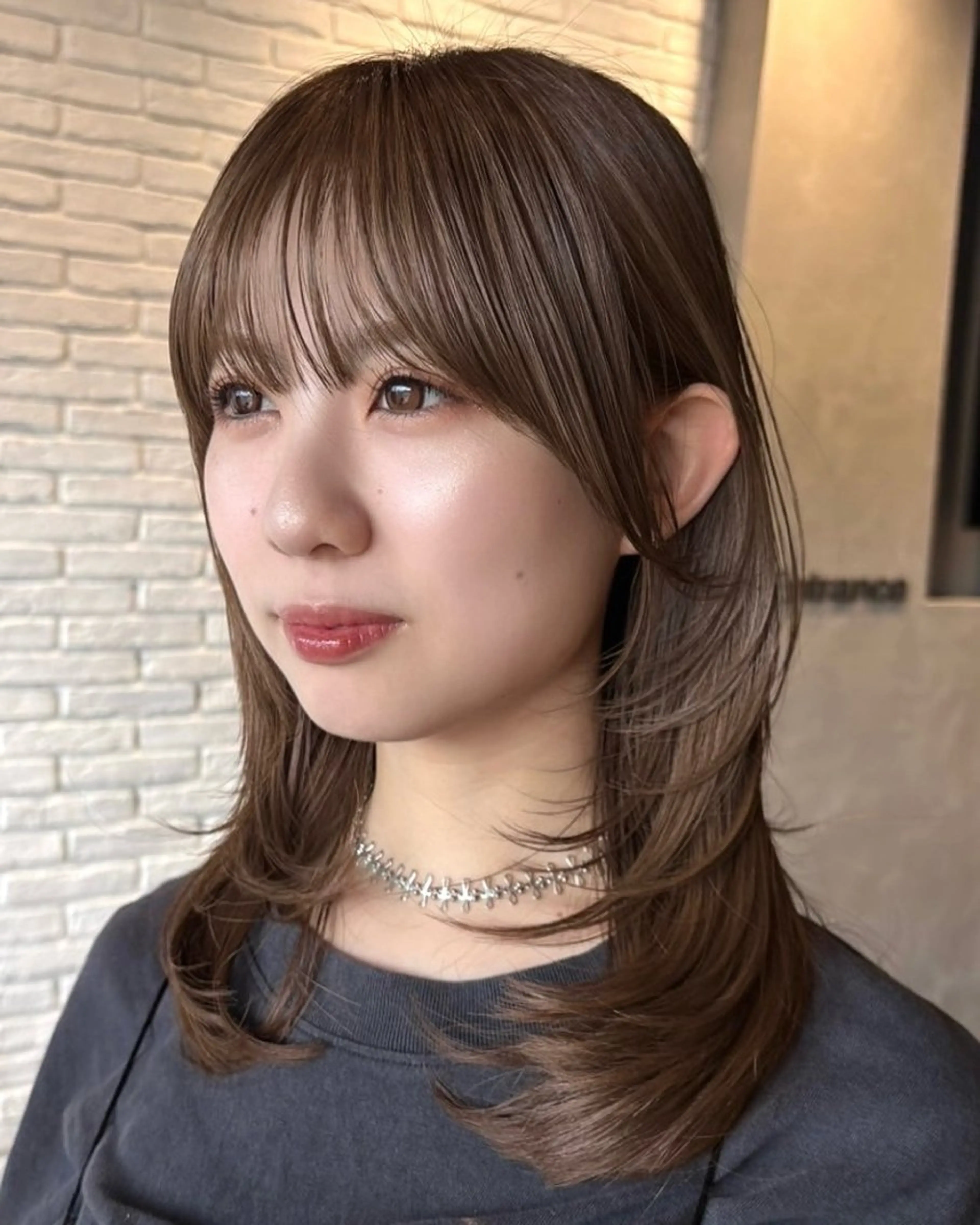 ミディアム カラー ベージュカラー ヘーゼル オレンジ レイヤーカット カット ヘアカラー トリートメント レイヤー/透明感/ 艶髪/kana 🩰のヘアスタイル