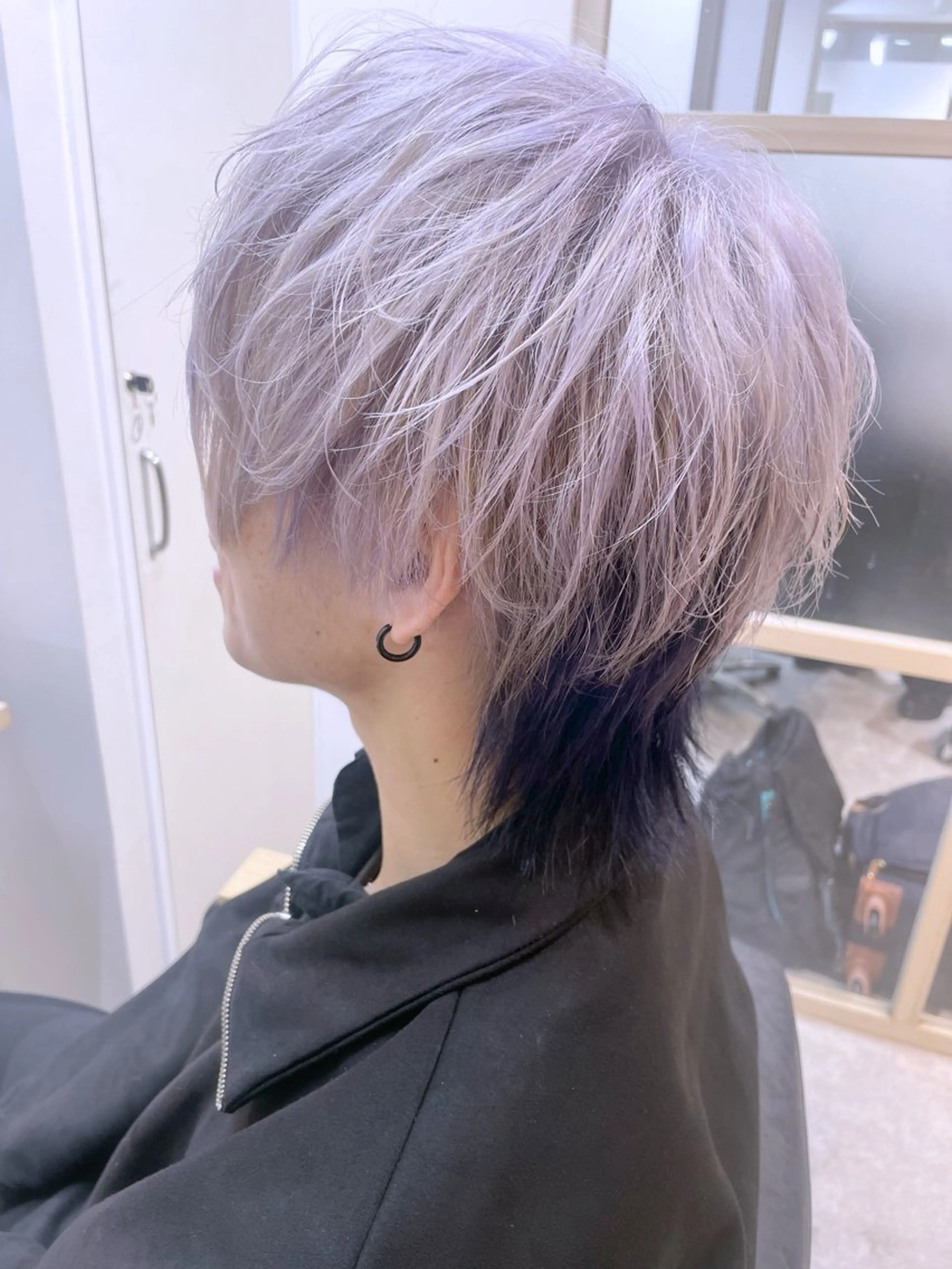 ミディアム カラー メンズ カット ヘアカラー トリートメント EMANON新宿南口所属・🦄中性ウルフ ☁️Shiori🦄のヘアスタイル