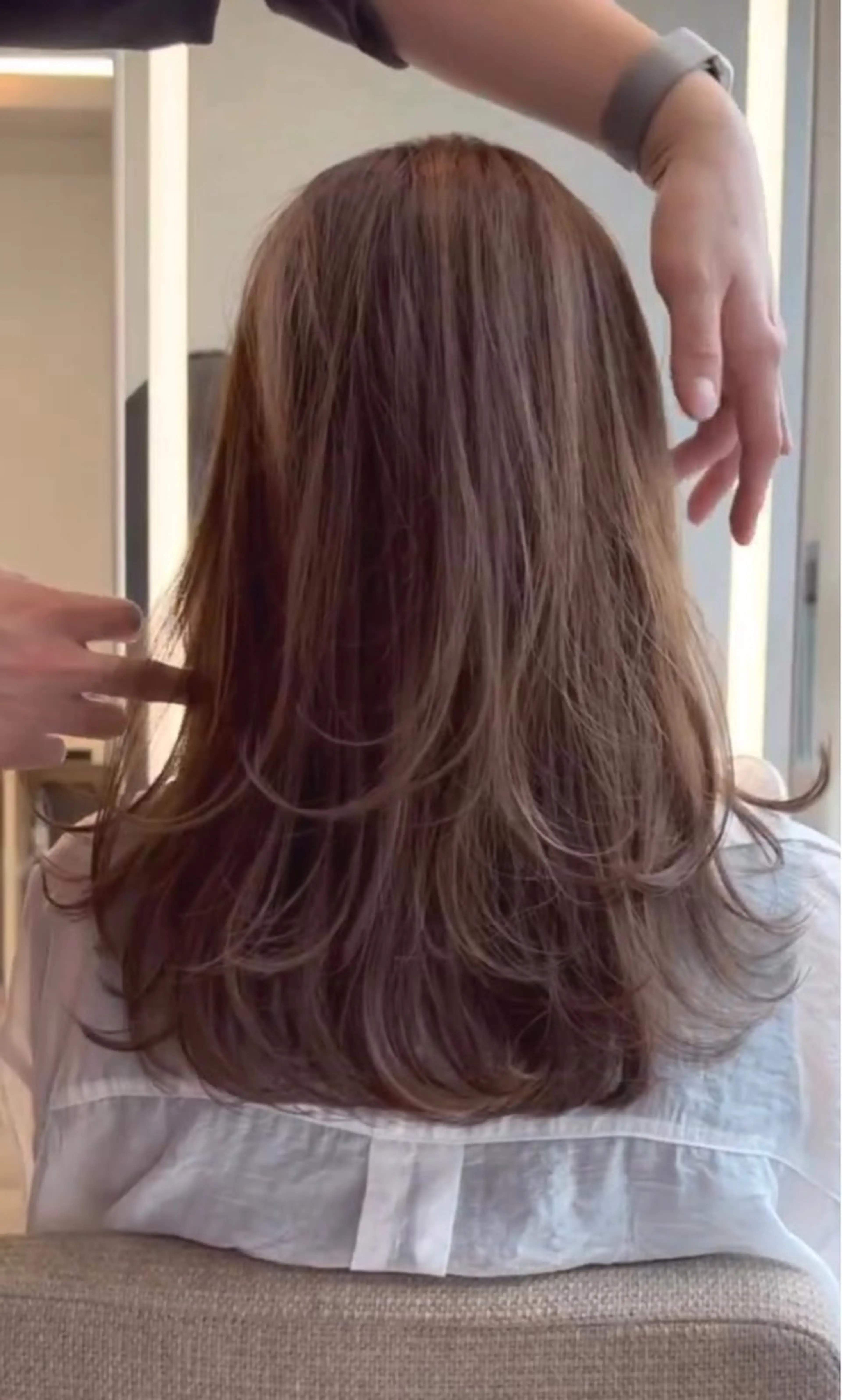 セミロング カラー パーマ TRICCA 銀座所属・奏羽　"ショート ・ボブ ・レイヤー"のヘアスタイル