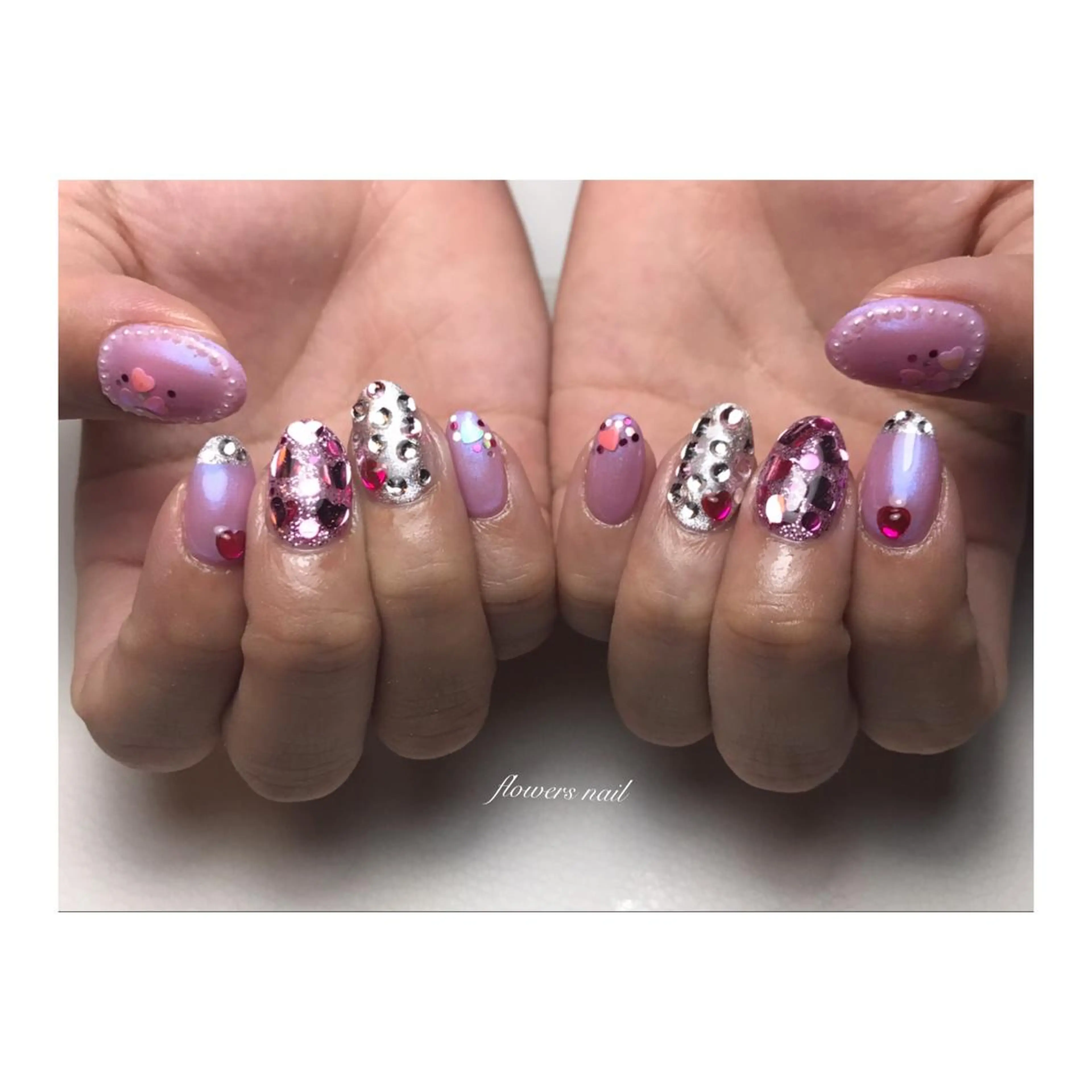 ネイル ハート flowers nailのネイルデザイン