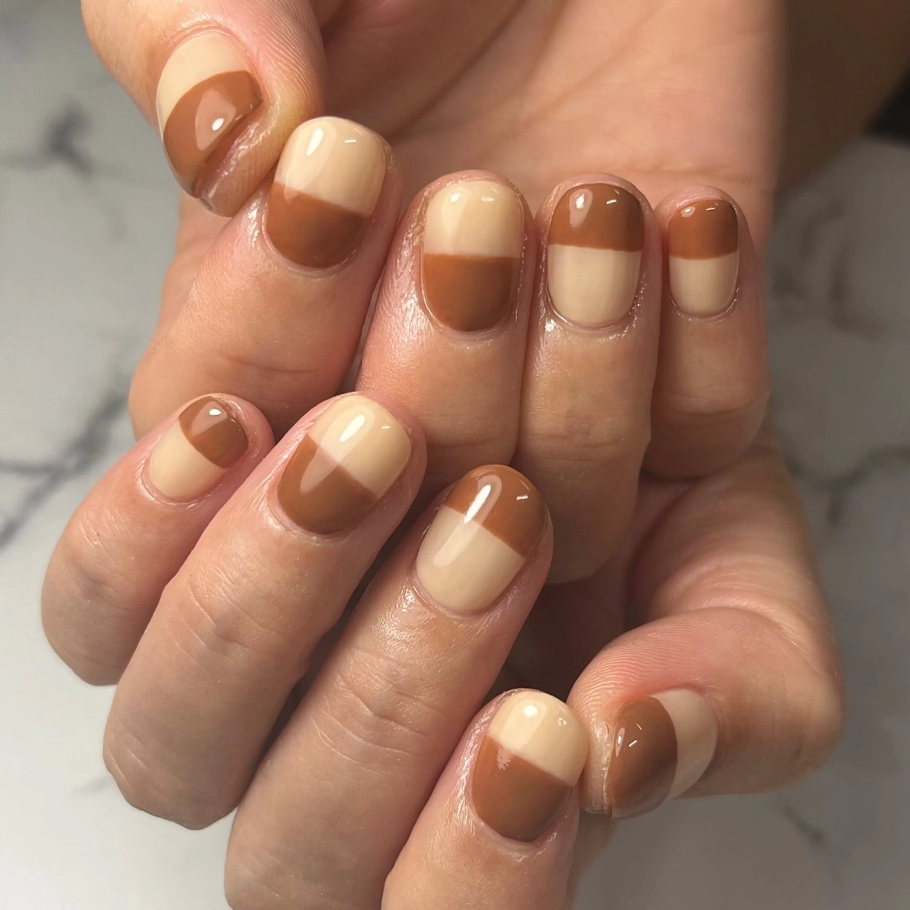 ネイル ブラウン ワンカラーネイル ショートネイル シンプルネイル NAIL NOWのネイルデザイン