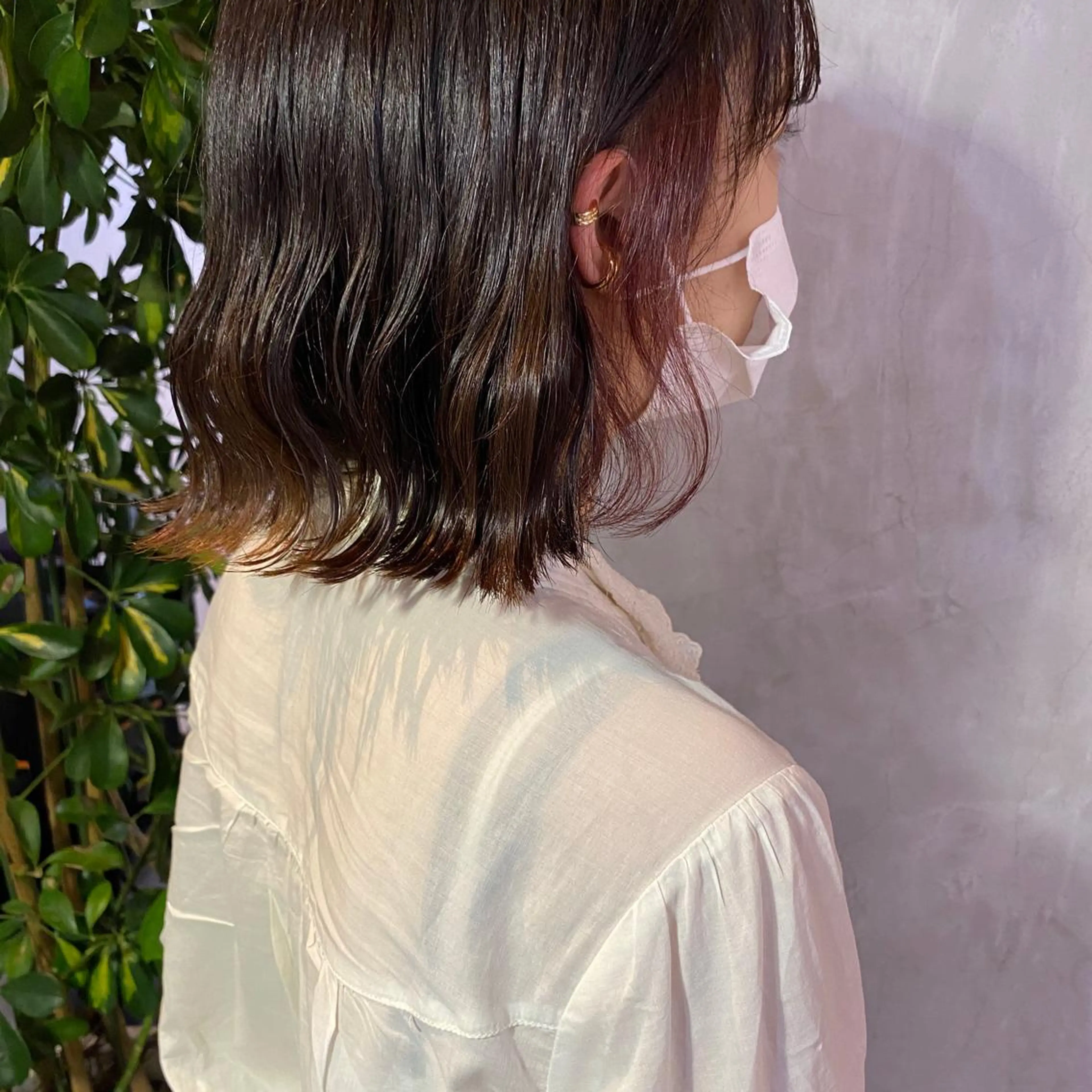 ショート カラー ヘアアレンジ ヘアカラー トリートメント 切りっぱなしボブ/ デザインカラー店長のヘアスタイル