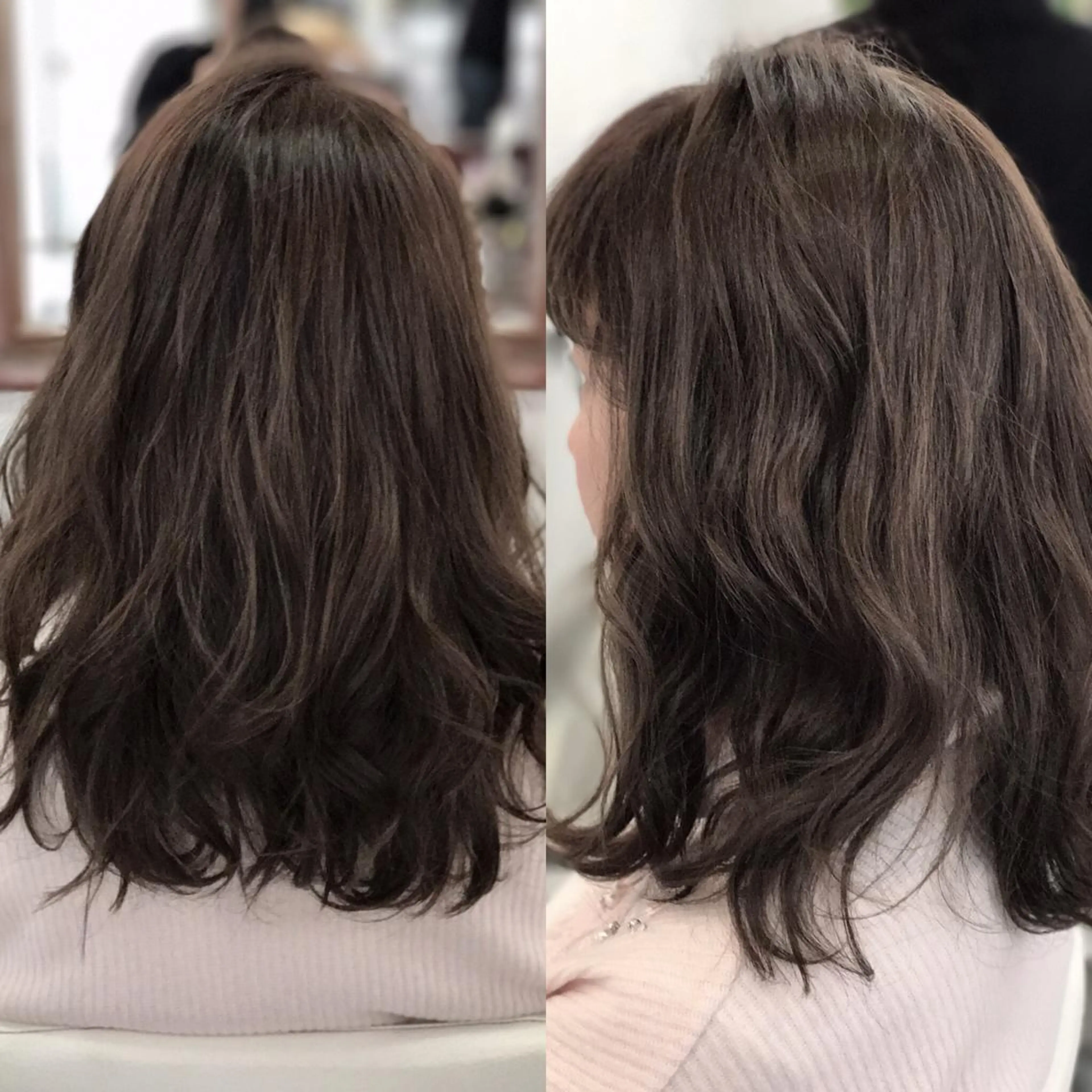 セミロング カラー イルミナカラー 山内 聡史のヘアスタイル