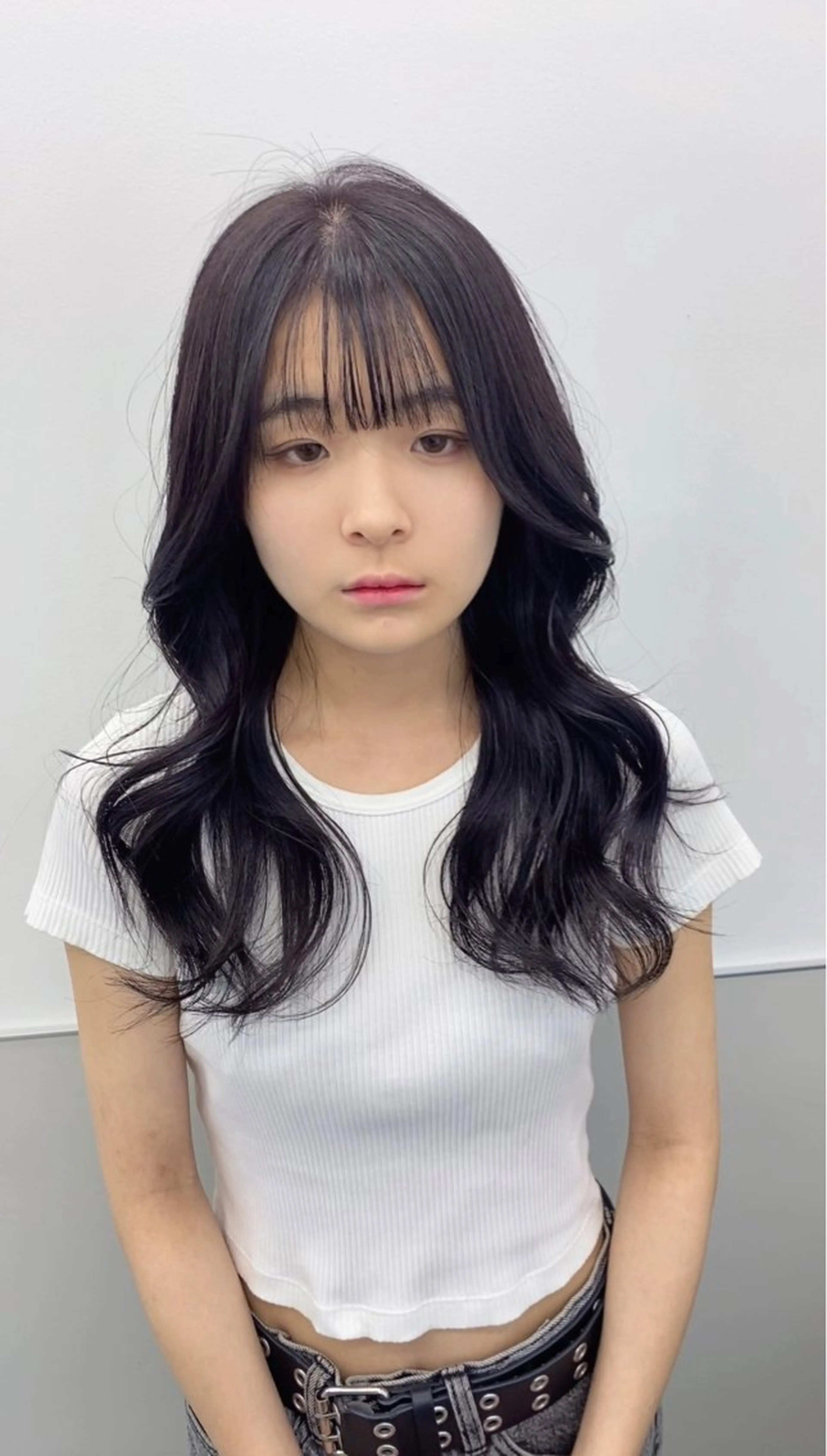 ロング カラー ディープラベンダー ラベンダーカラー ヨシンモリ 韓国風ヘア レイヤーカット カット ヘアカラー トリートメント GO TODAY シェアサロン 町田店所属・韓国ヘア🇰🇷 スズキのヘアスタイル
