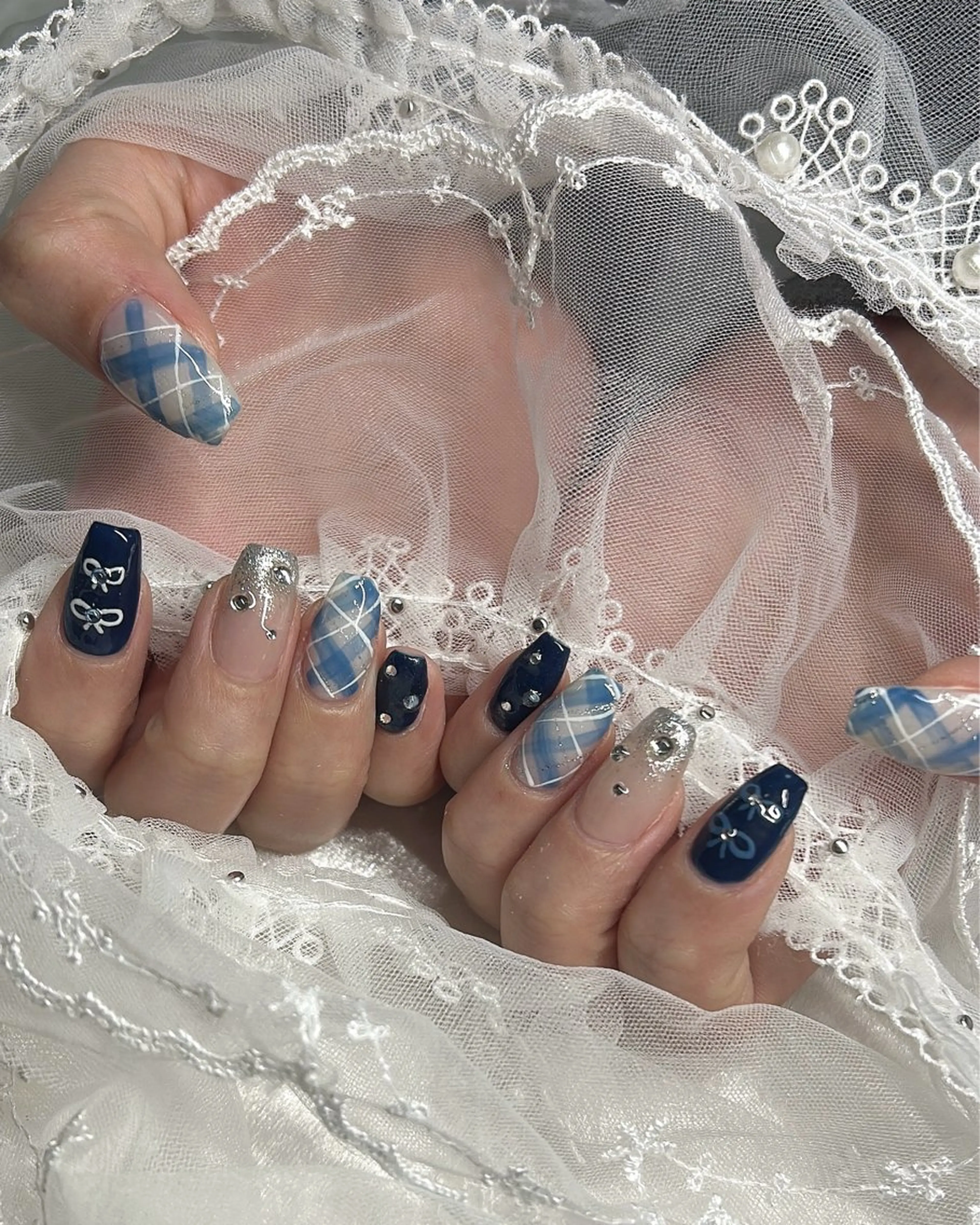 ネイル ブルー ハンドネイル Bestnail所属・Best Nail Yu🎀🫧のネイルデザイン