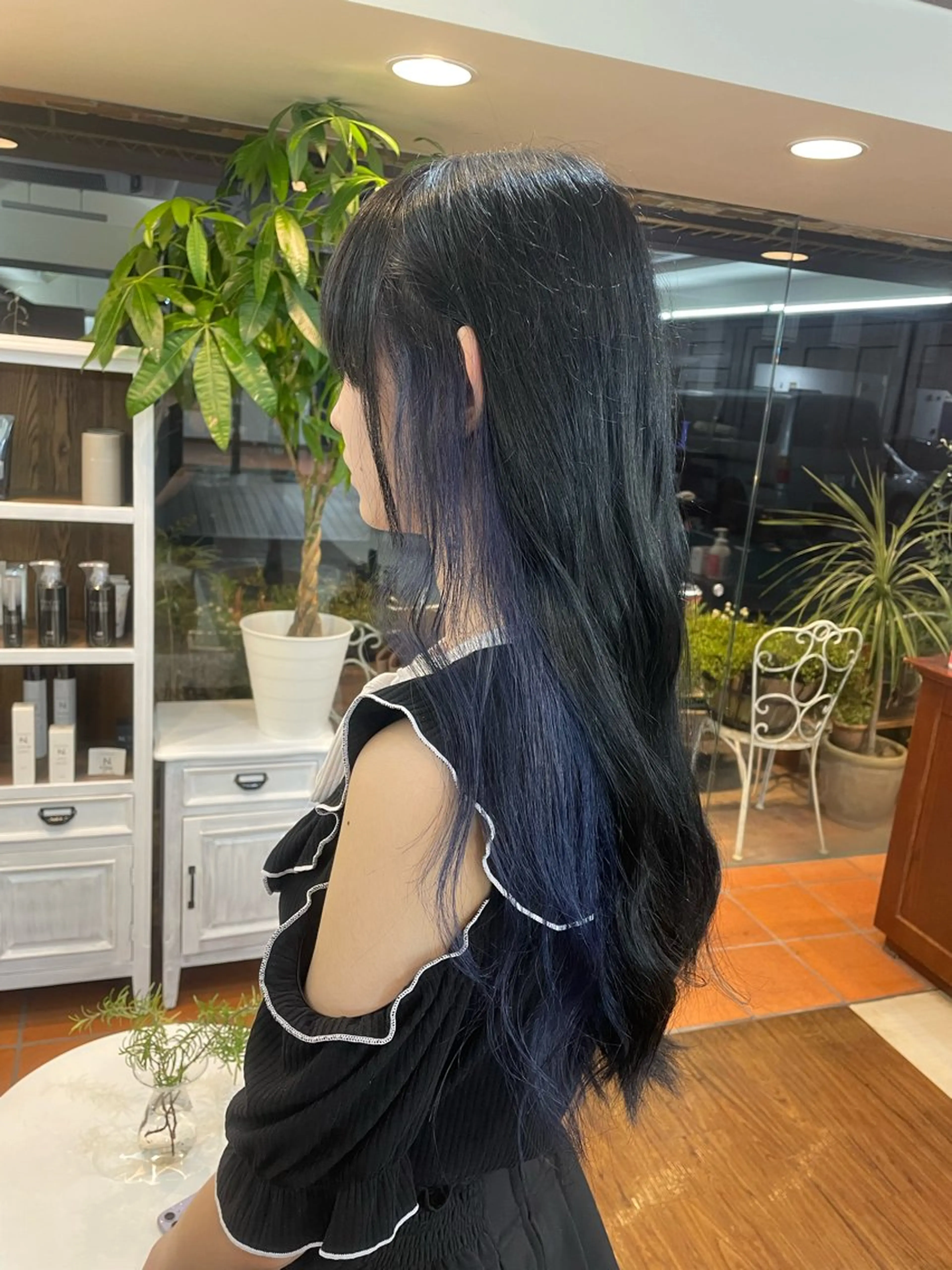 ロング カラー ブルーカラー インナーカラー カット ヘアカラー トリートメント "天使の輪"量産👑 溝の口/佐藤那都のヘアスタイル
