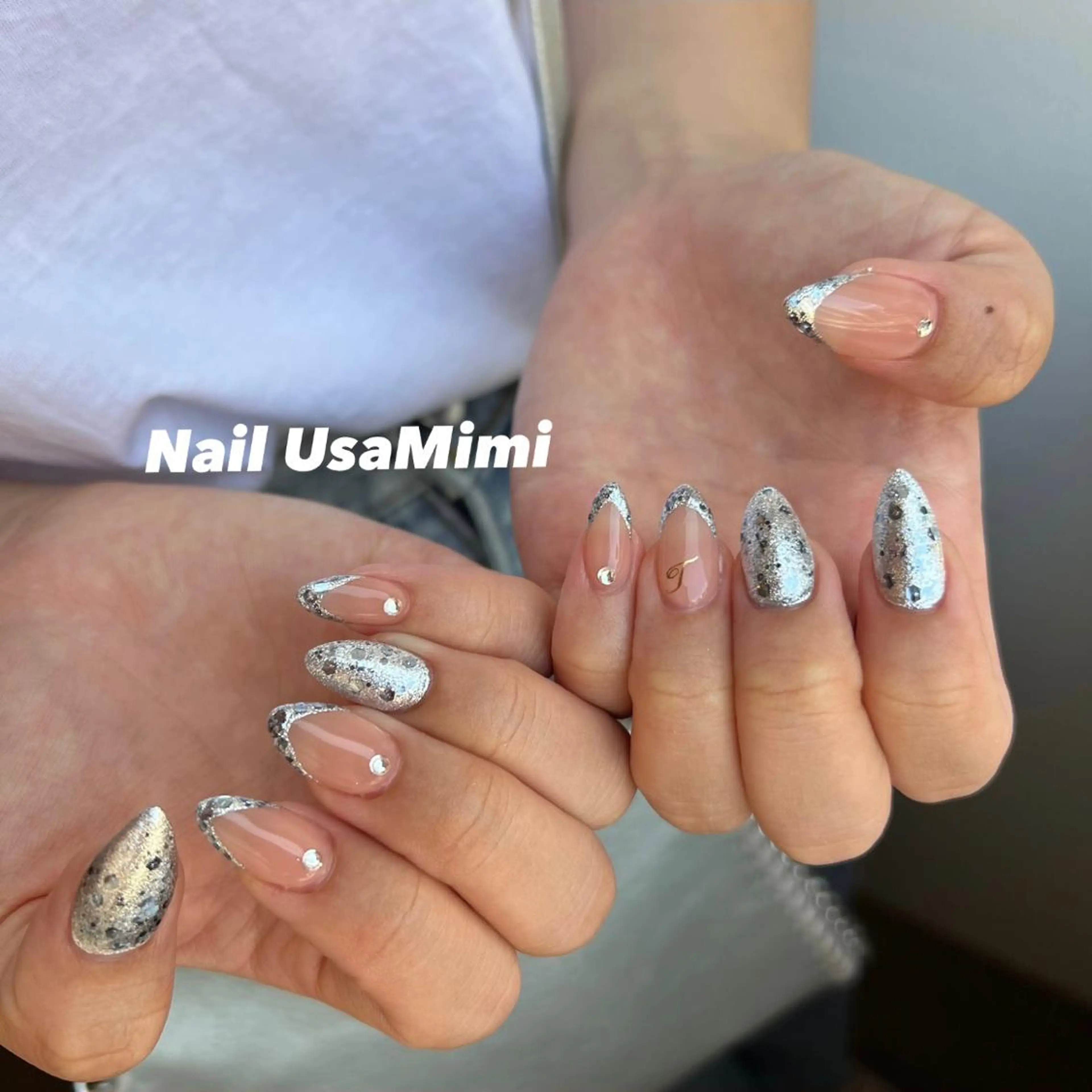 ネイル クリアネイル フットネイル ジェルネイル マグネットネイル 持ち込み 本町ネイルNail UsaMimiのネイルデザイン