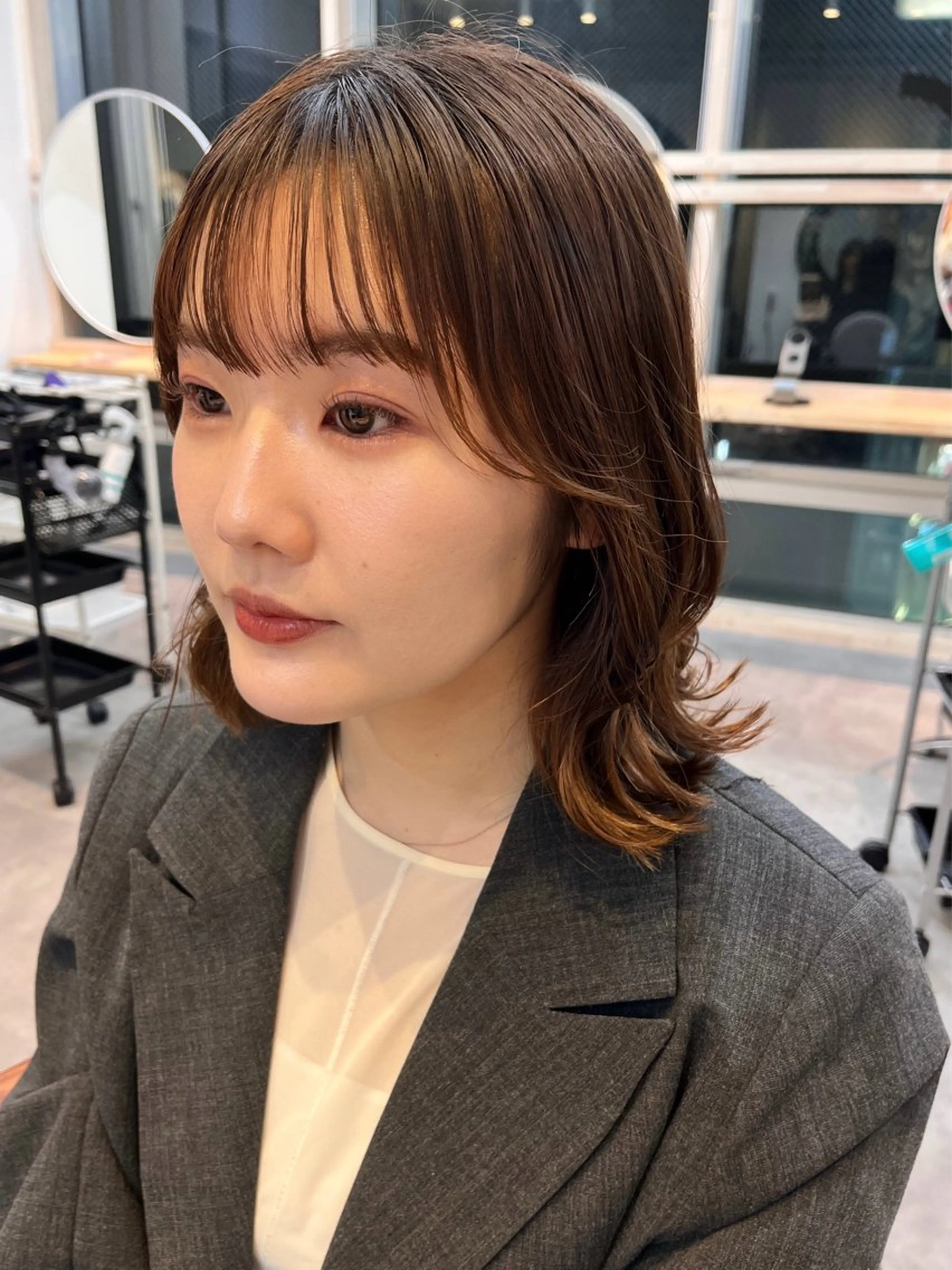 ミディアム 顔周りカット カット parc hair 🛝【honoka】のヘアスタイル