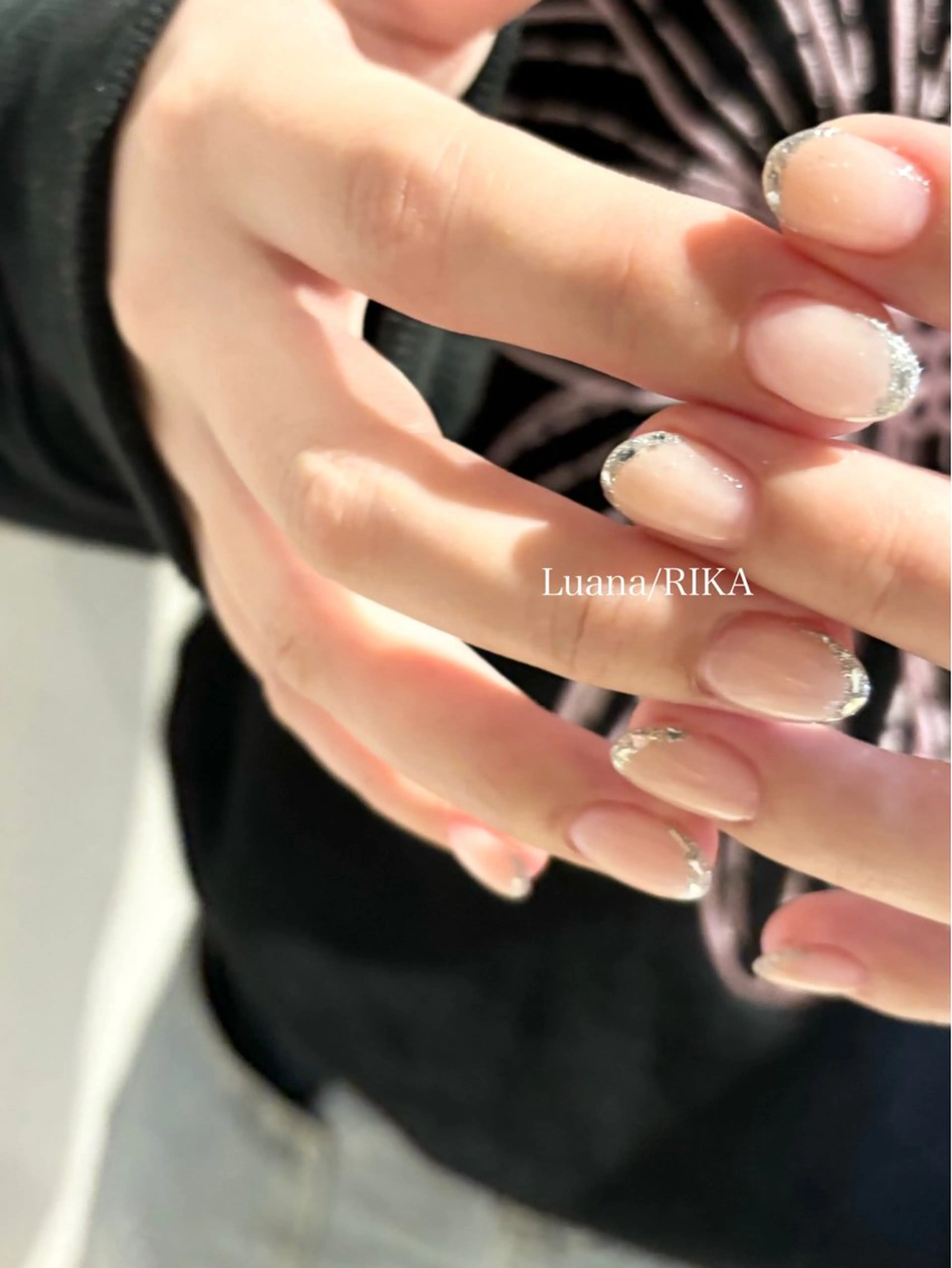 ネイル フレンチネイル ガラスフレンチ ハンドネイル Nail Salon Luana Rikaのネイルデザイン