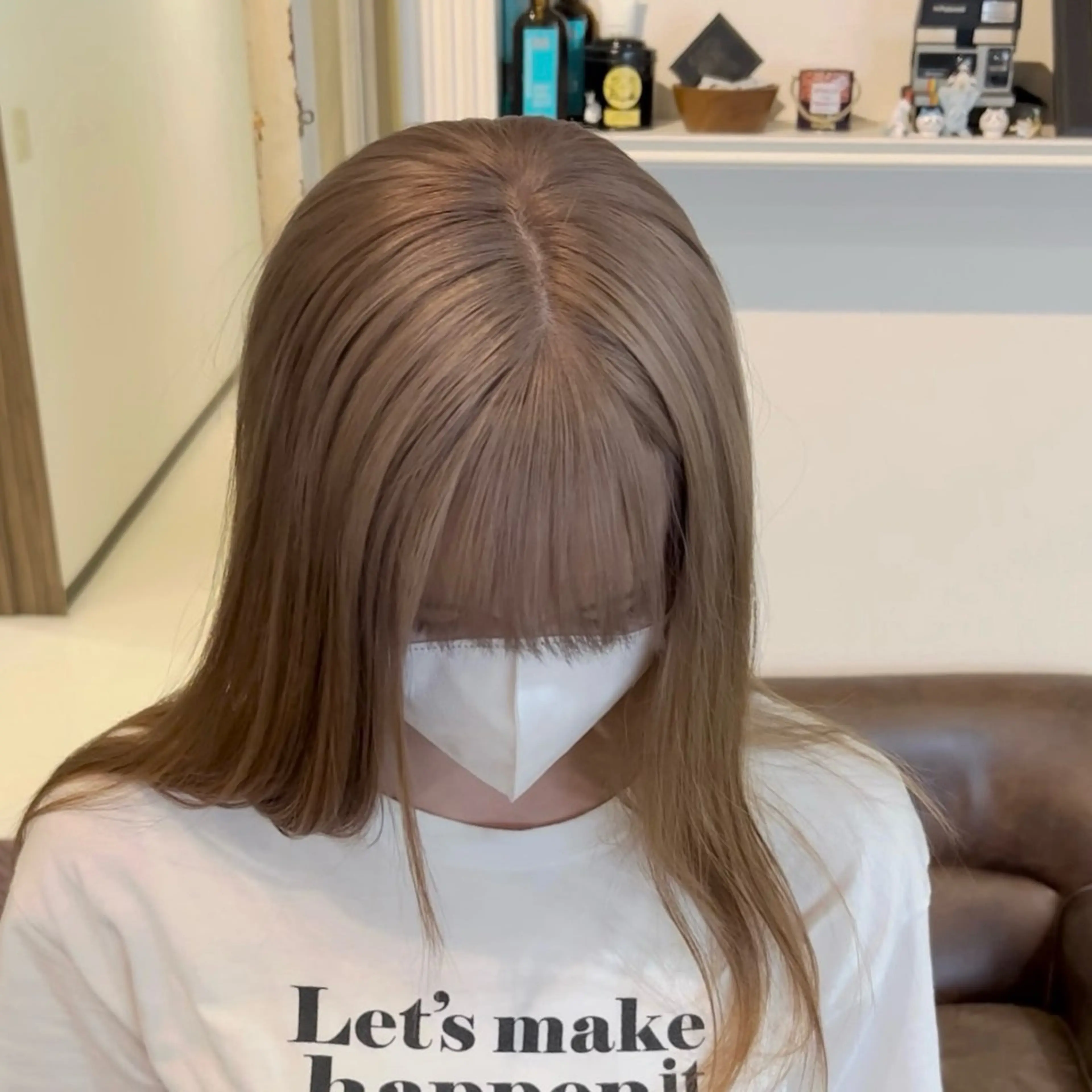ロング カラー ベージュカラー 透明感カラー ミルクティーベージュ ヘアカラー トリートメント ヘッドスパ ヘアセット オカベ ショウマのヘアスタイル