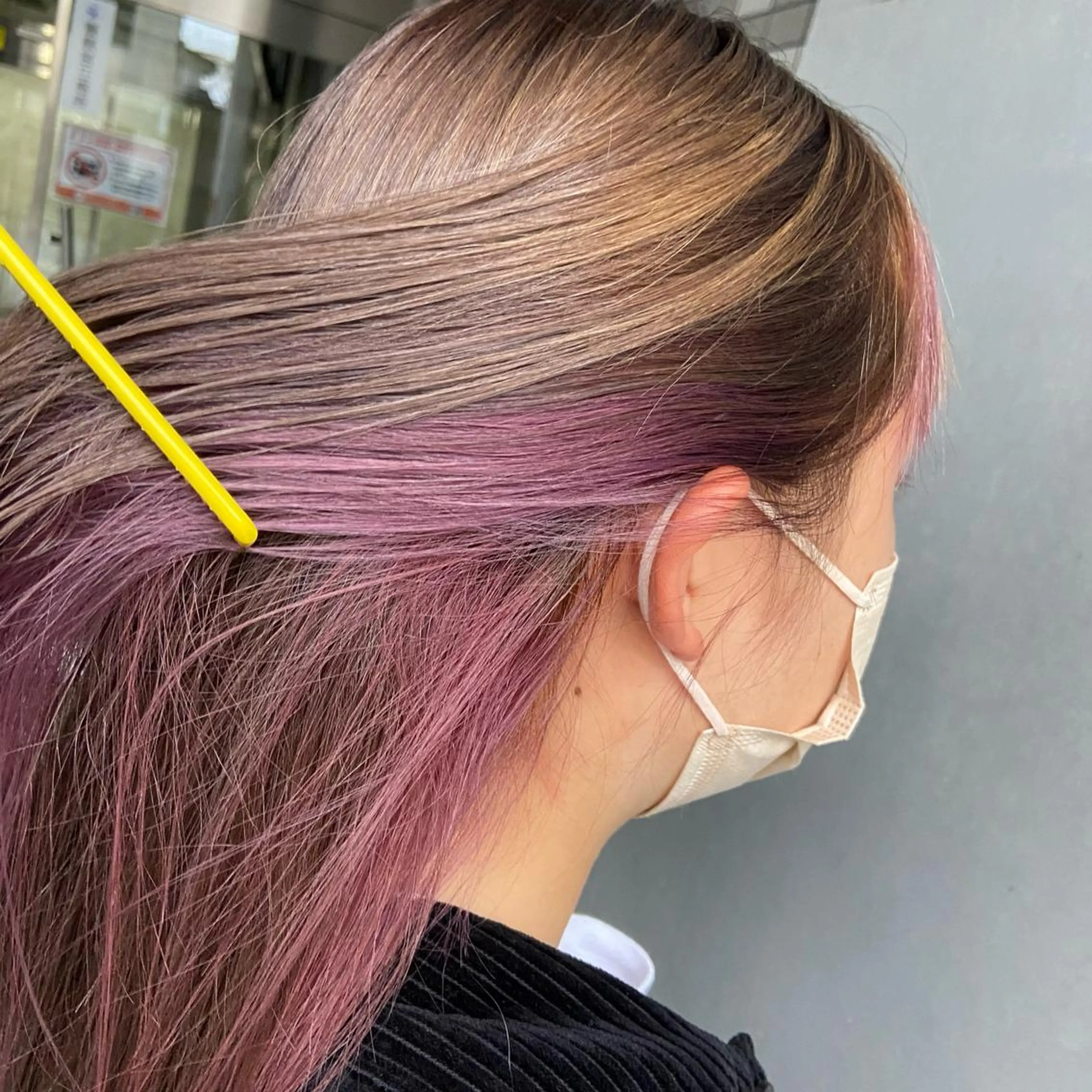 ロング カラー アッシュ ピンクカラー パープルカラー ヘアカラー Glanzhair 🫧‪菊池柊真🫧のヘアスタイル