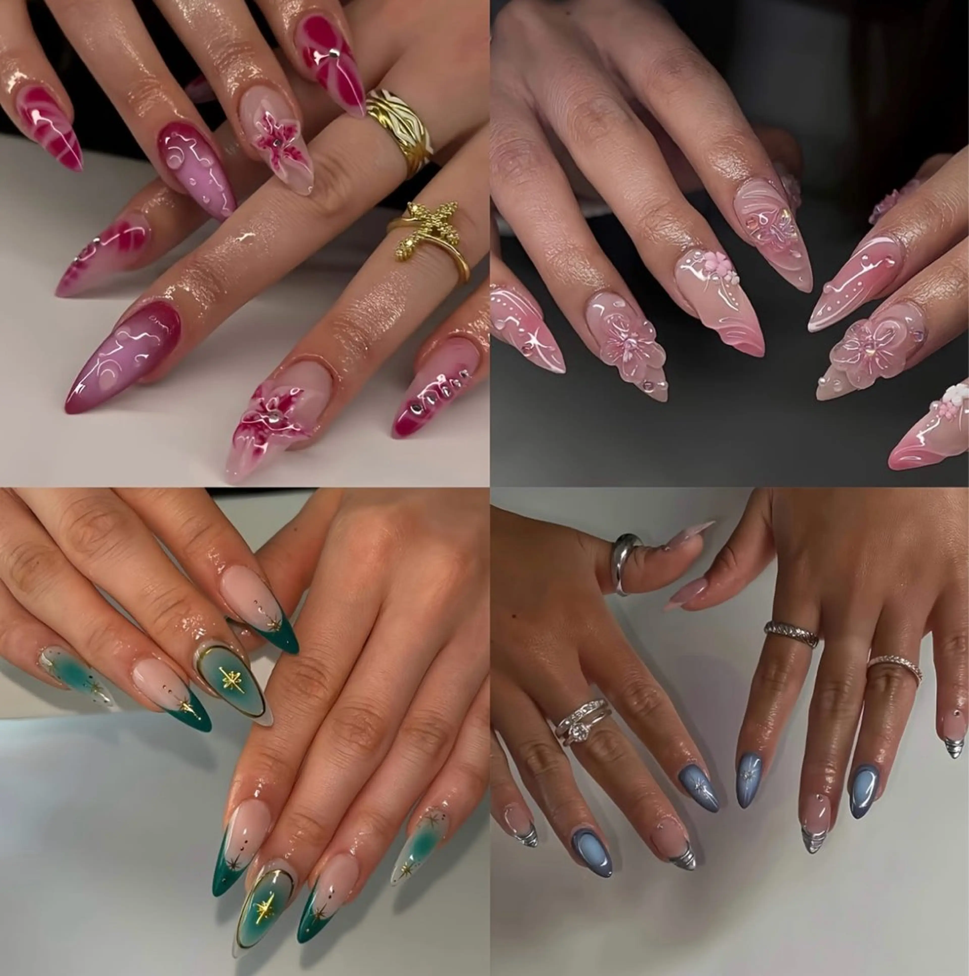 ネイル アートネイル 長さ出し ジェルネイル マグネットネイル ニュアンスネイル Cloudy Chan Nailのネイルデザイン