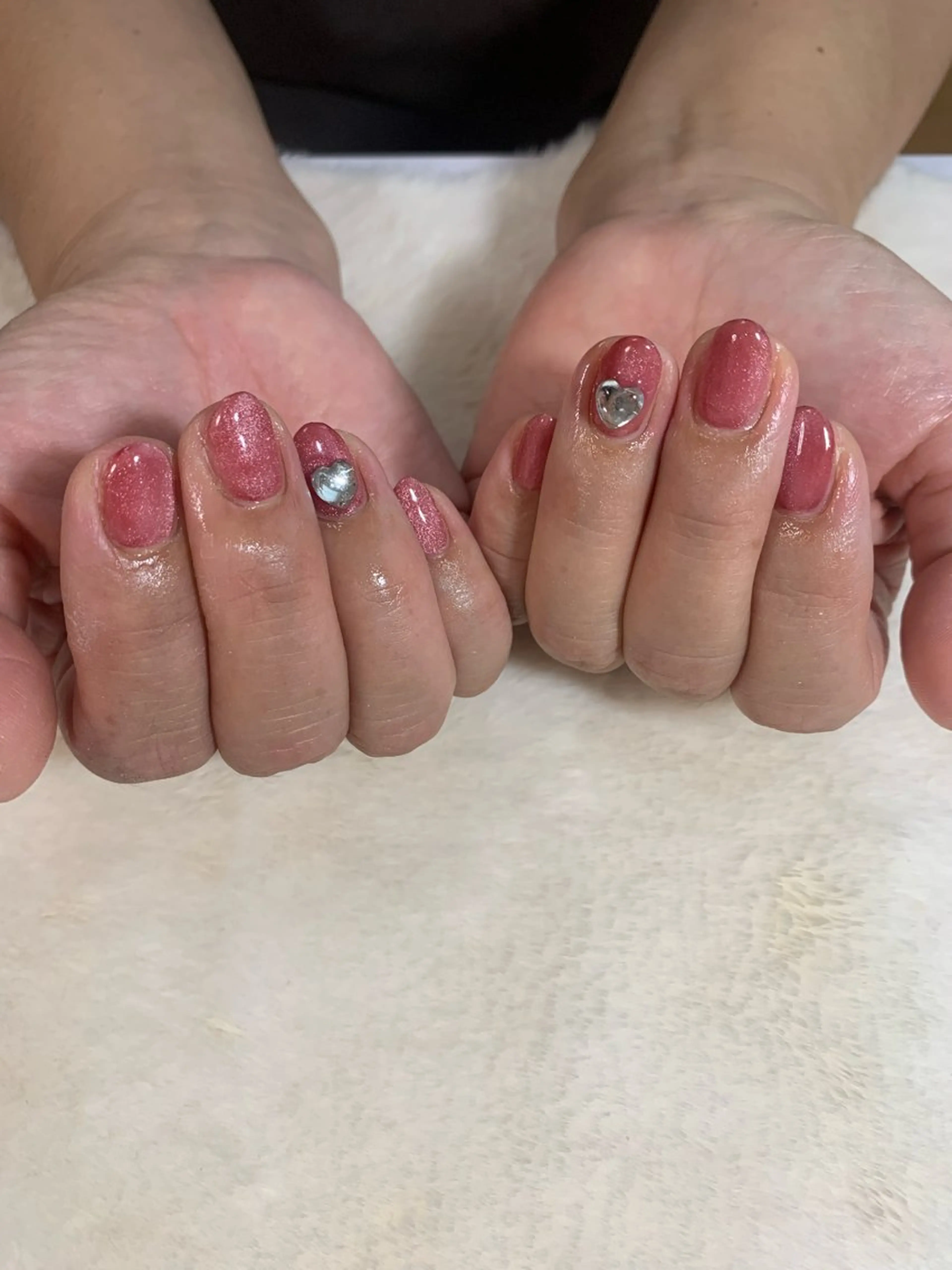 ネイル ハート マグネットネイル ハンドネイル 北川 恭子のネイルデザイン