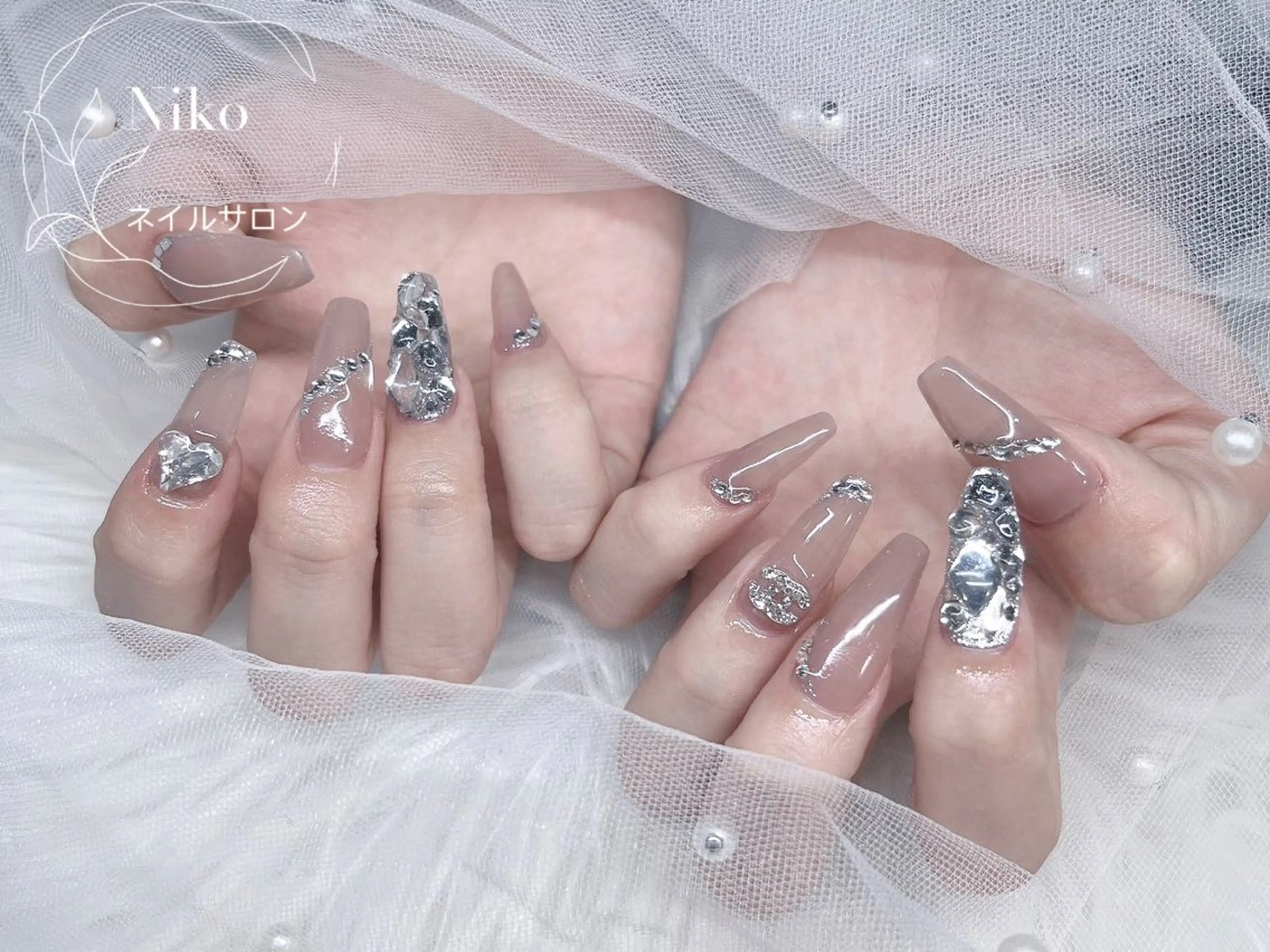 ネイル 長さ出し フットネイル フレンチネイル ジェルネイル 韓国ネイル Niko nailサロンのネイルデザイン
