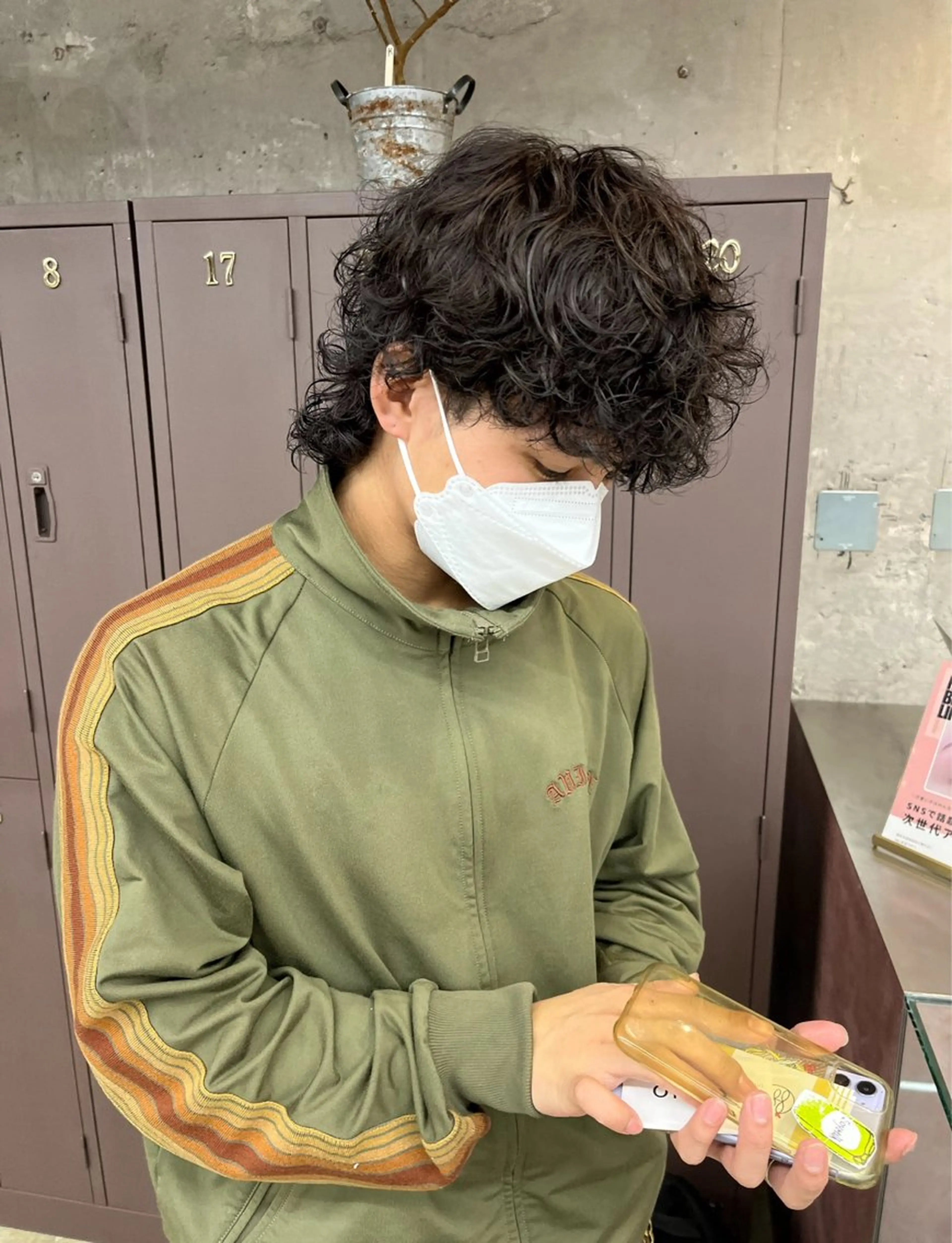 ショート カラー パーマ メンズ ナガノリノ /ボブ/ ベージュ/暖色のヘアスタイル