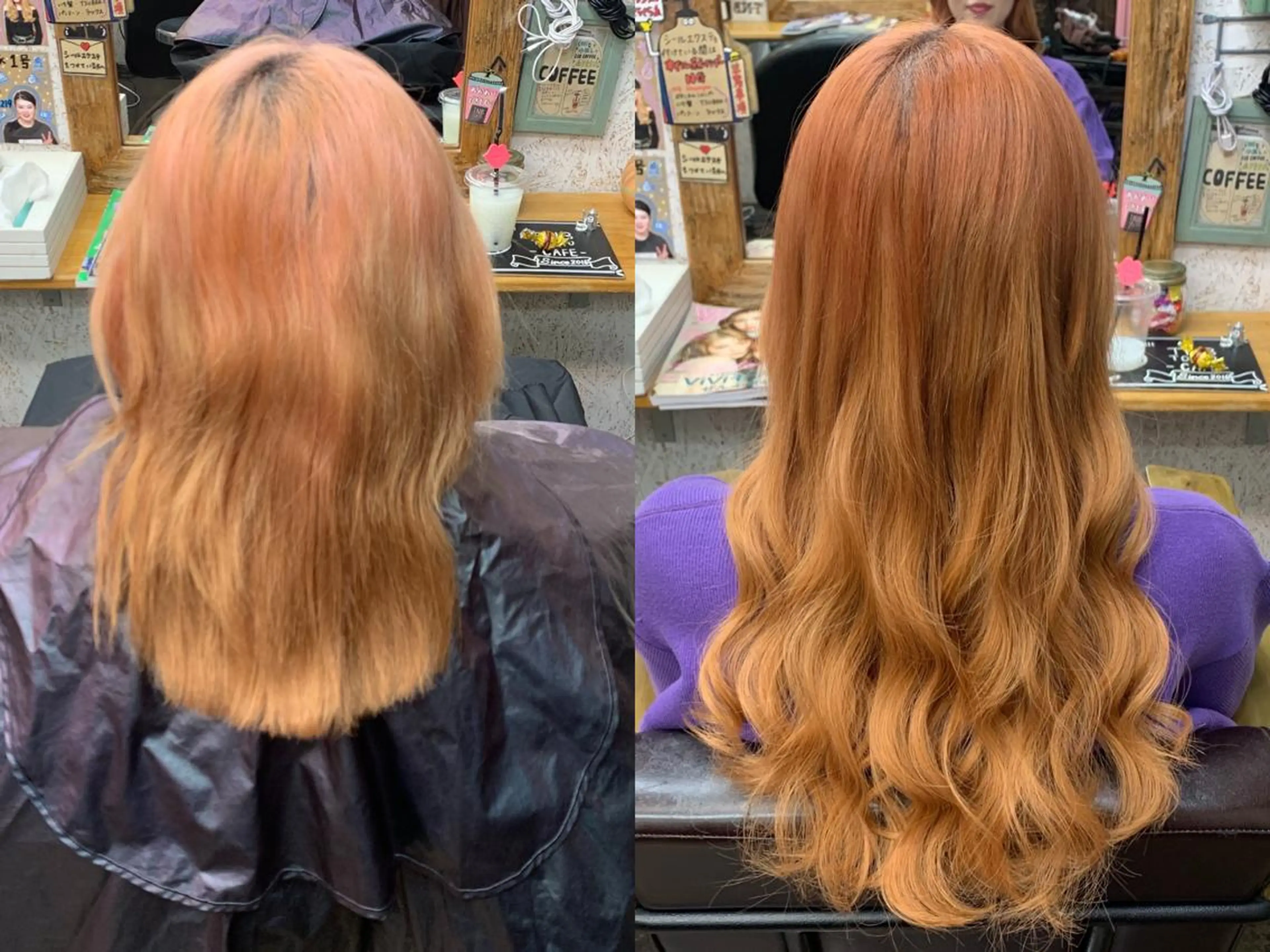 ロング カラー シールエクステ エクステ ❤️‍🔥シールエク ＋カラー京❤️‍🔥のヘアスタイル