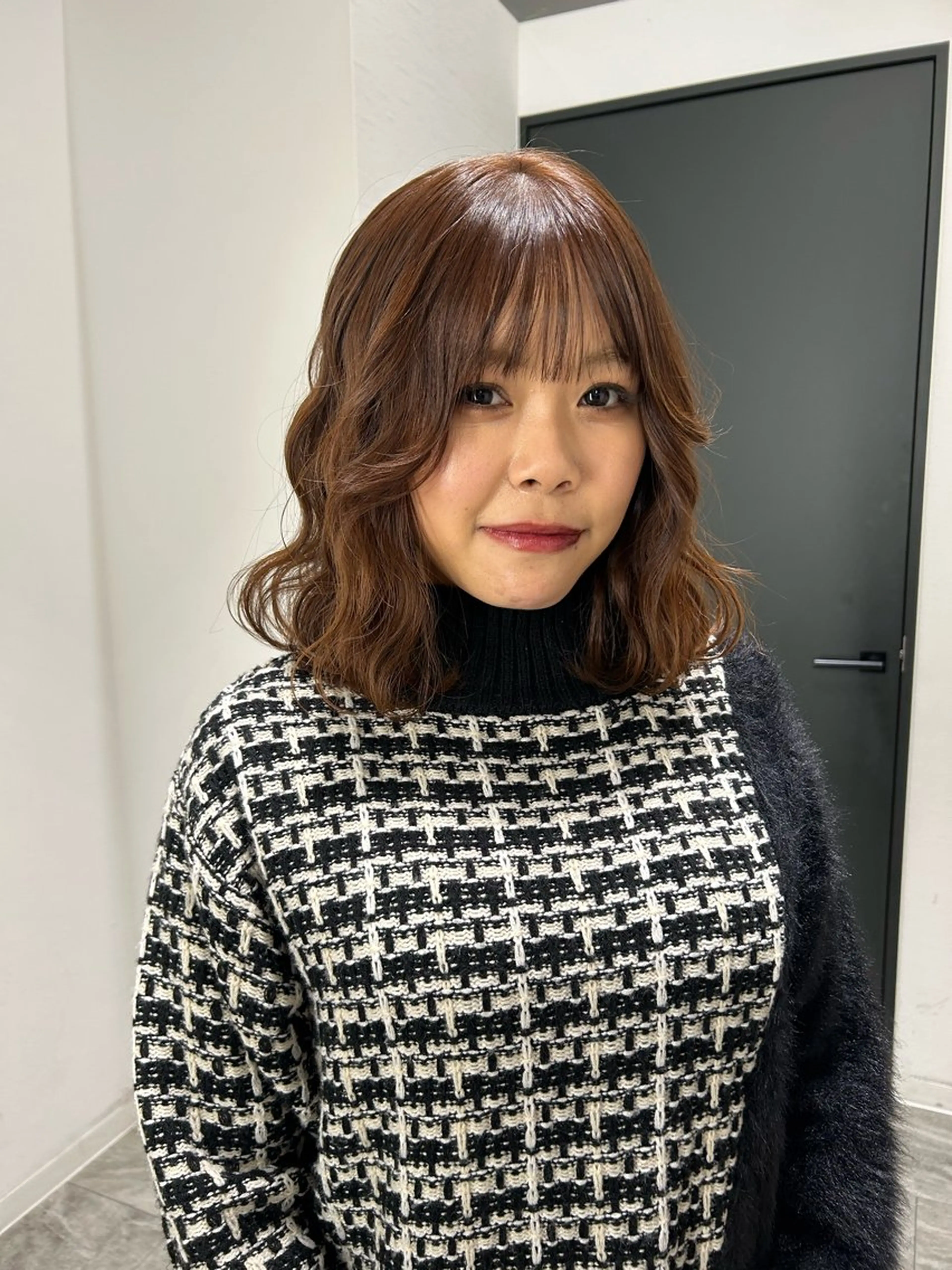 ミディアム カラー 似合わせ前髪/ 小顔カット🎀そうのヘアスタイル