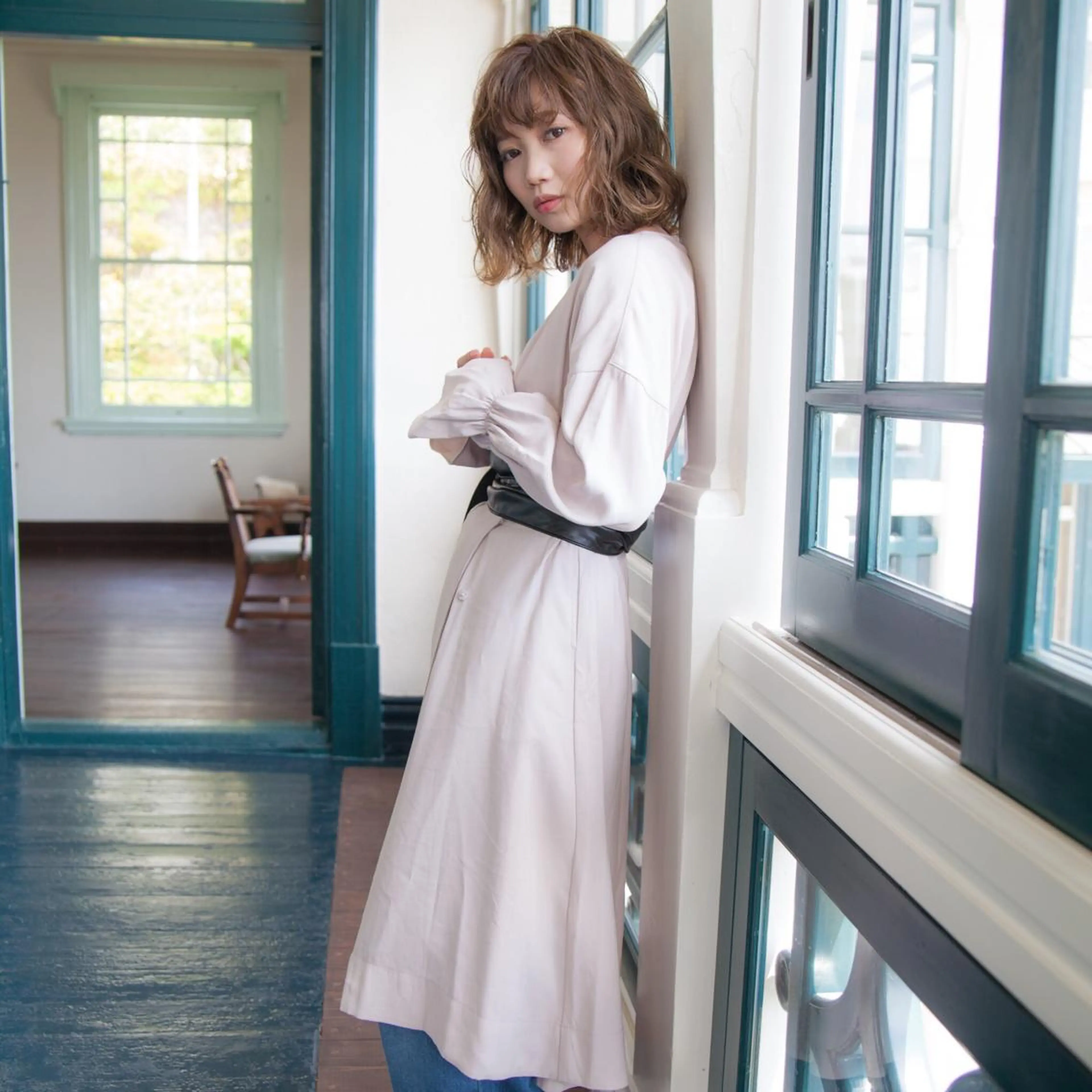 ミディアム カラー パーマ ヘアアレンジ カット ヘアカラー トリートメント 山北 咲子のヘアスタイル